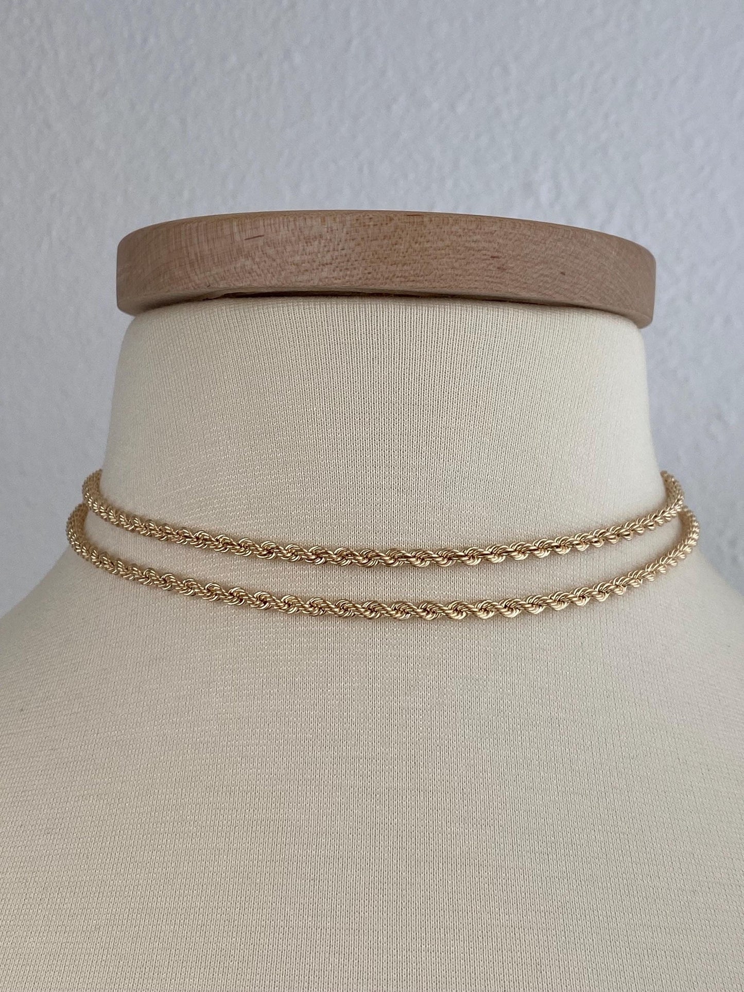 Vintage 10k Yellow Gold Rope Chain Necklace - 30.25 inches
