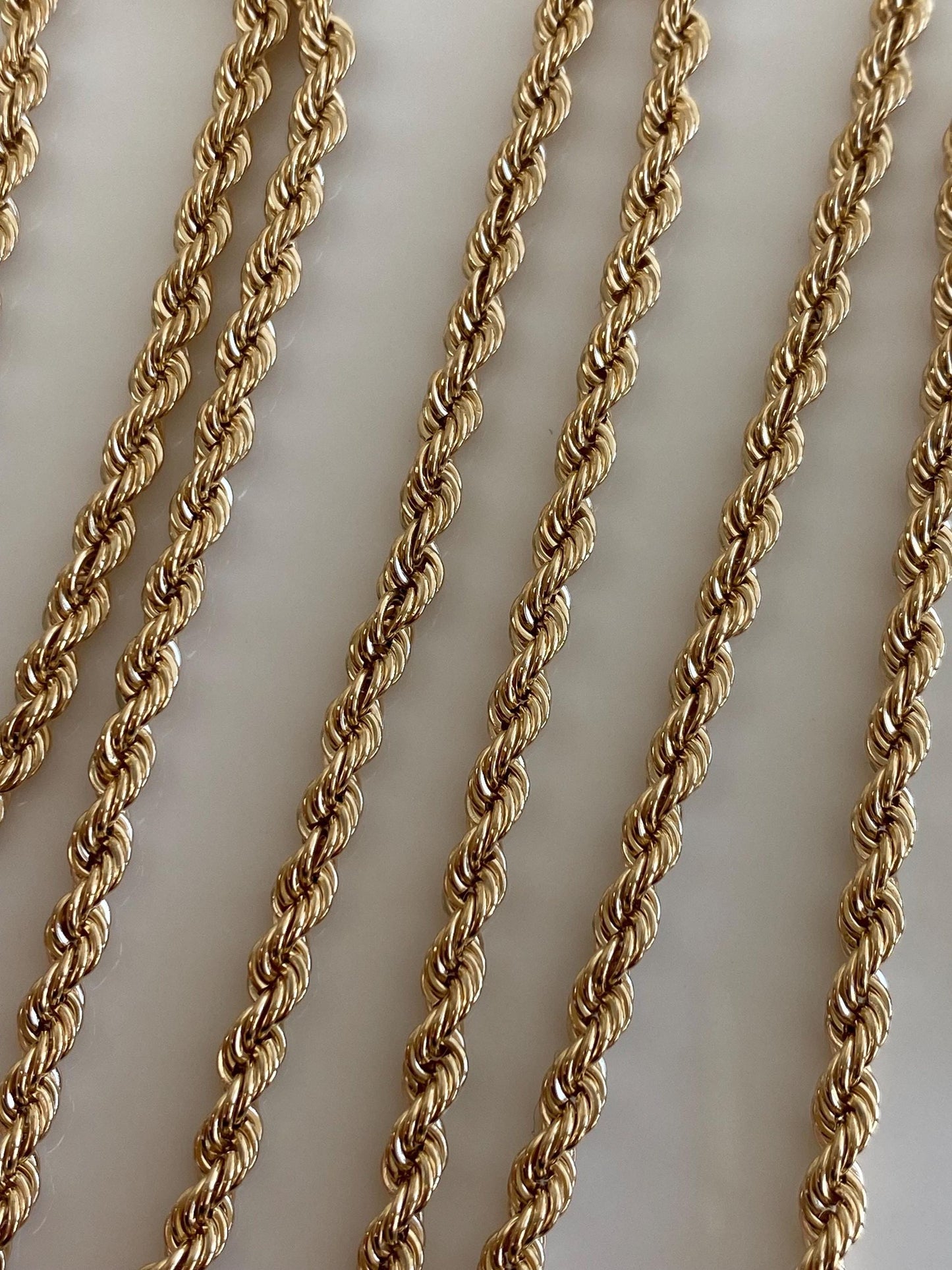 Vintage 10k Yellow Gold Rope Chain Necklace - 30.25 inches