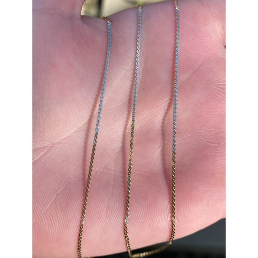 Vintage Solid 14k Yellow Gold Serpentine Chain Necklace - 24 inches