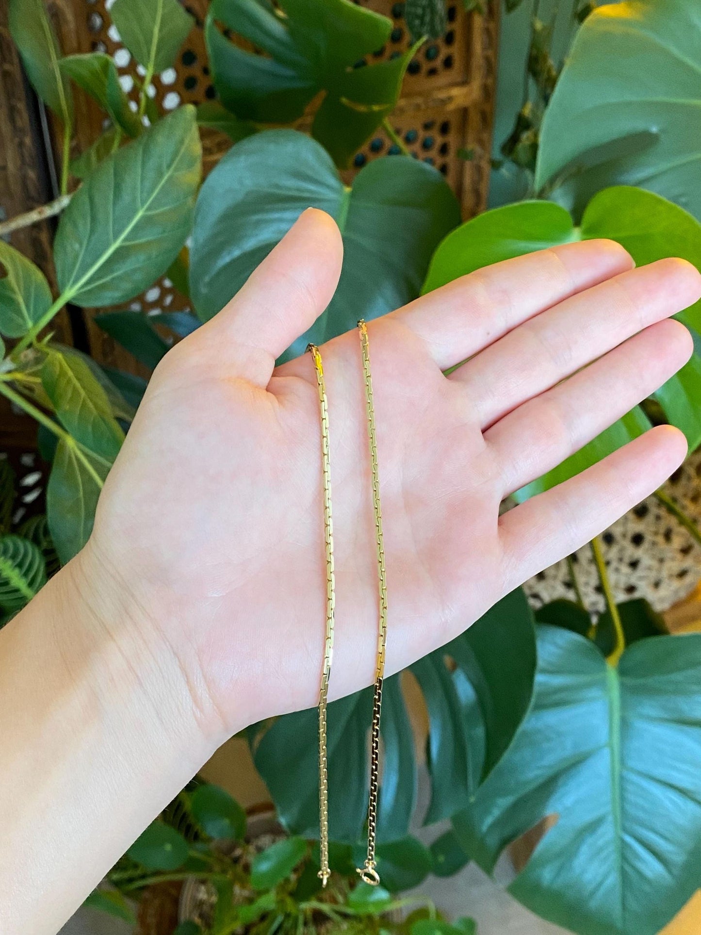 Vintage Solid 14k Yellow Gold C Link Chain Necklace - 22.5 inches