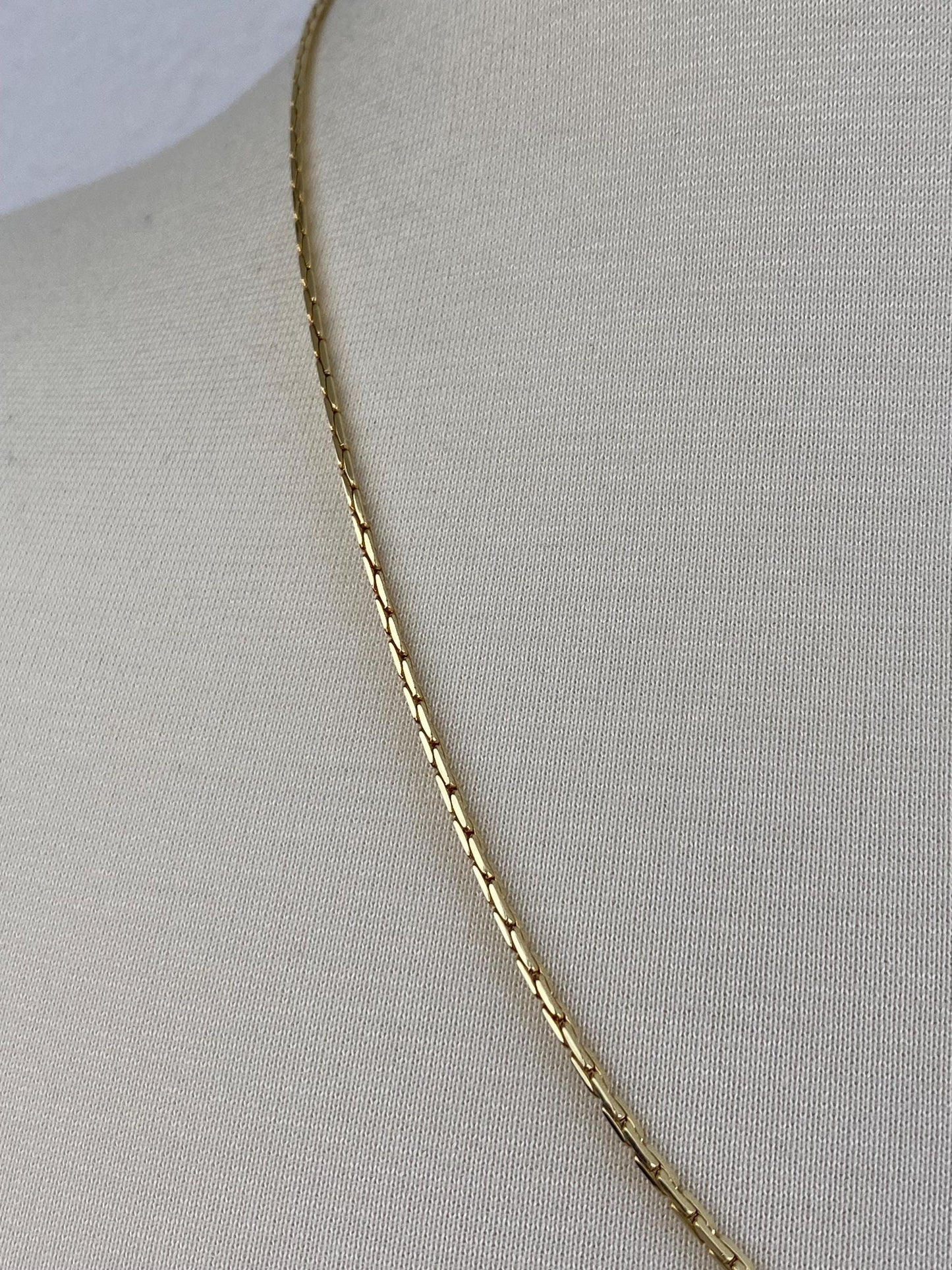 Vintage Solid 14k Yellow Gold C Link Chain Necklace - 22.5 inches