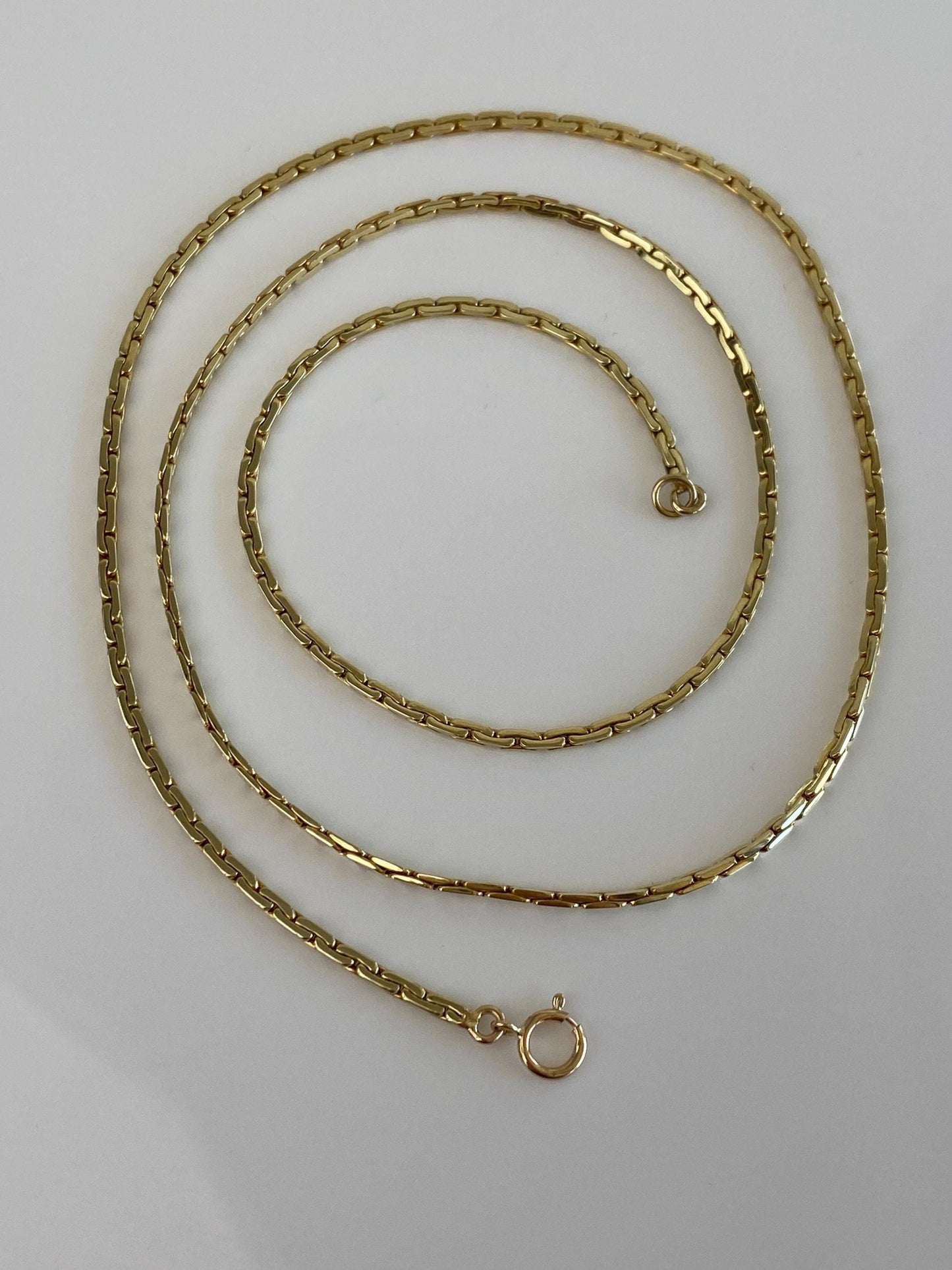 Vintage Solid 14k Yellow Gold C Link Chain Necklace - 22.5 inches