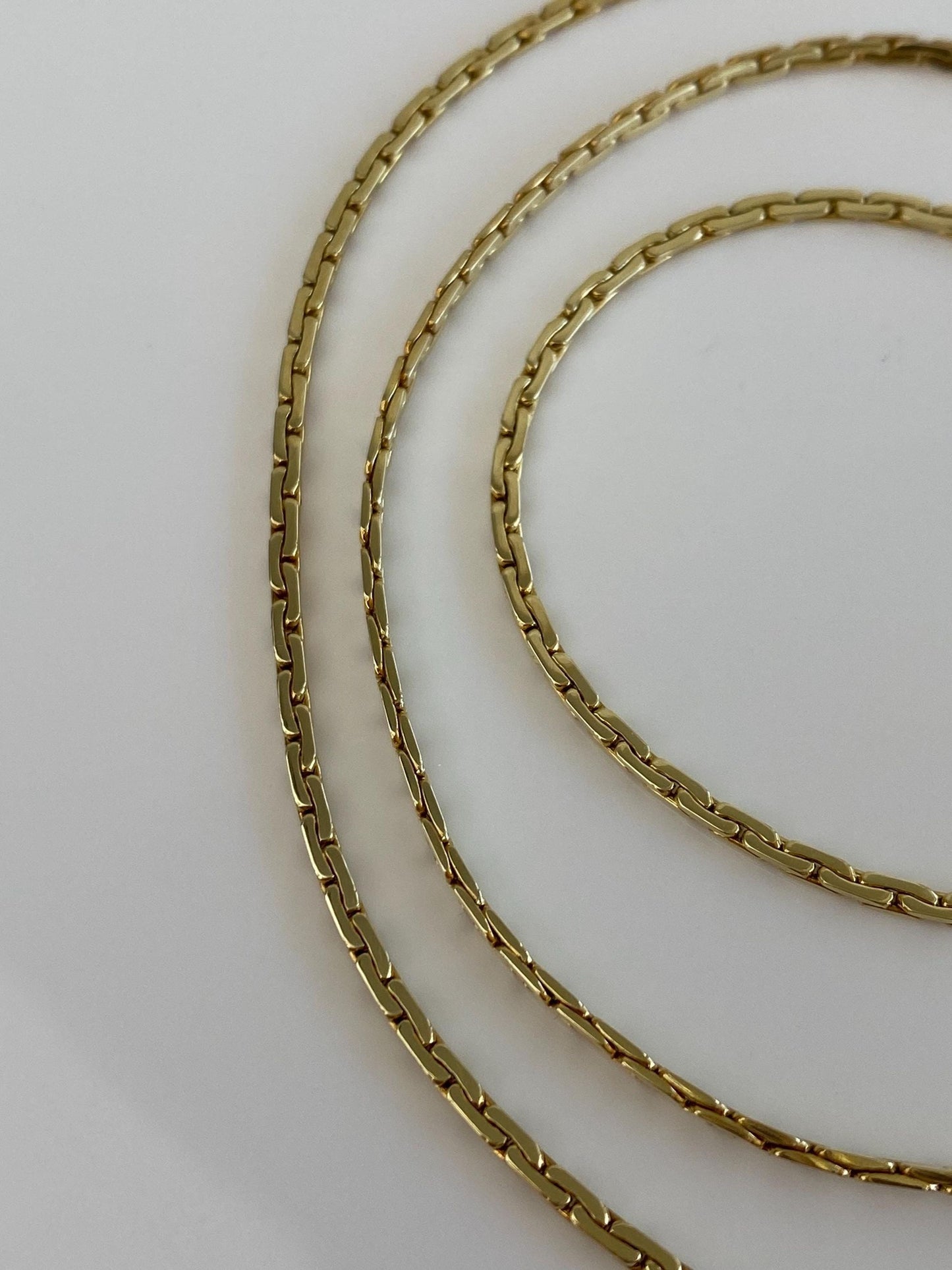 Vintage Solid 14k Yellow Gold C Link Chain Necklace - 22.5 inches
