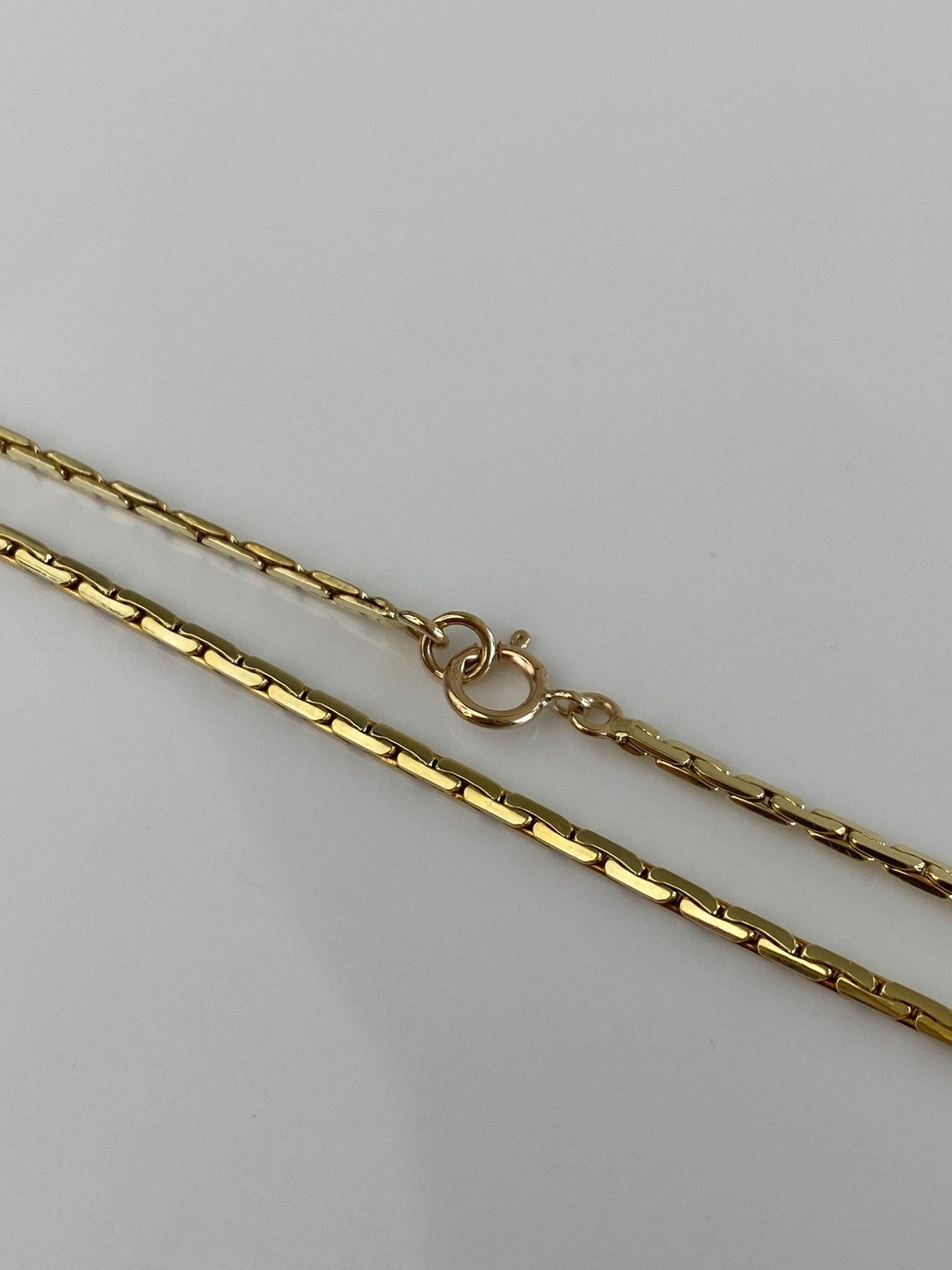 Vintage Solid 14k Yellow Gold C Link Chain Necklace - 22.5 inches