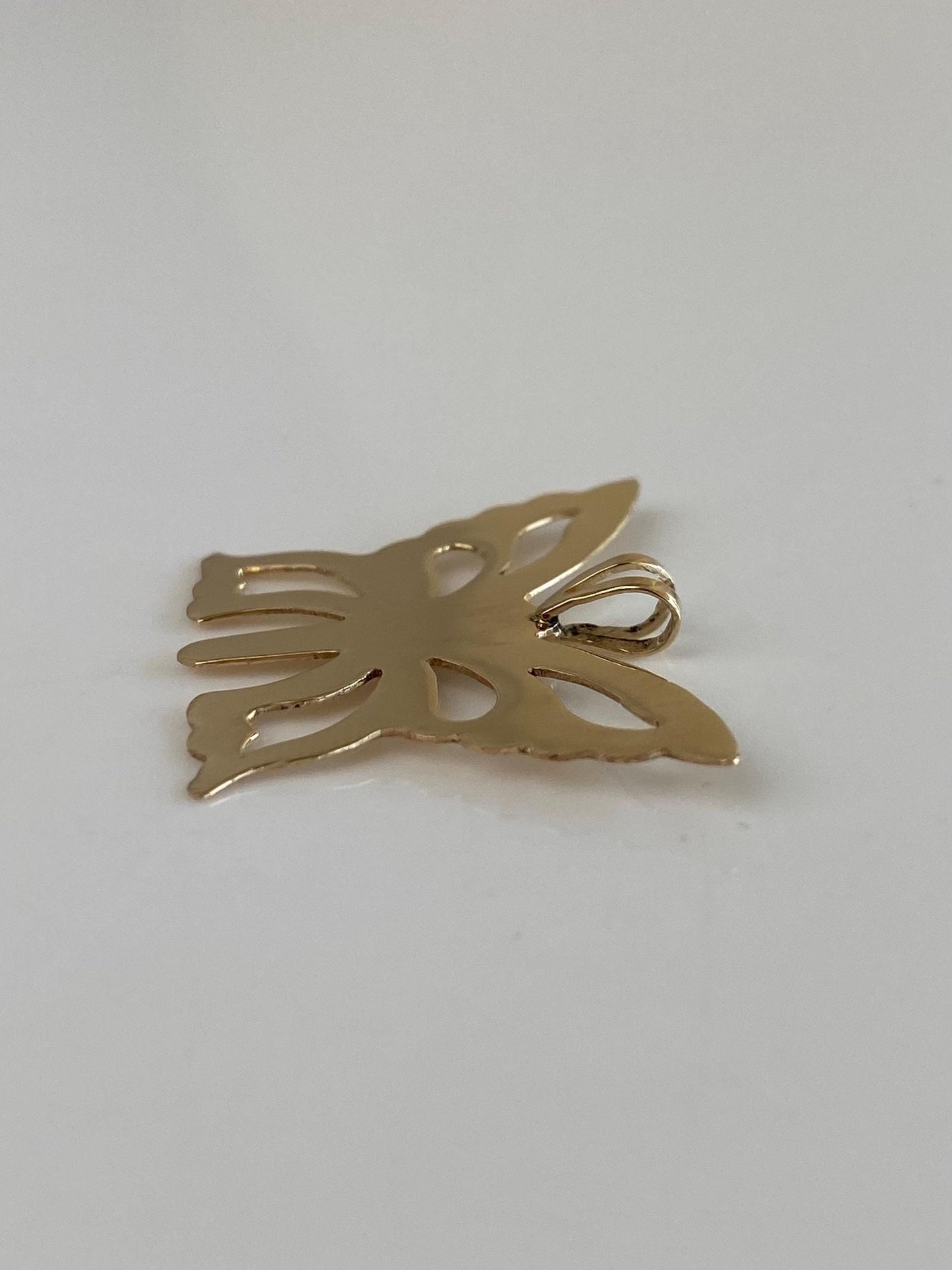 Vintage Solid 14k Yellow Gold Butterfly Charm