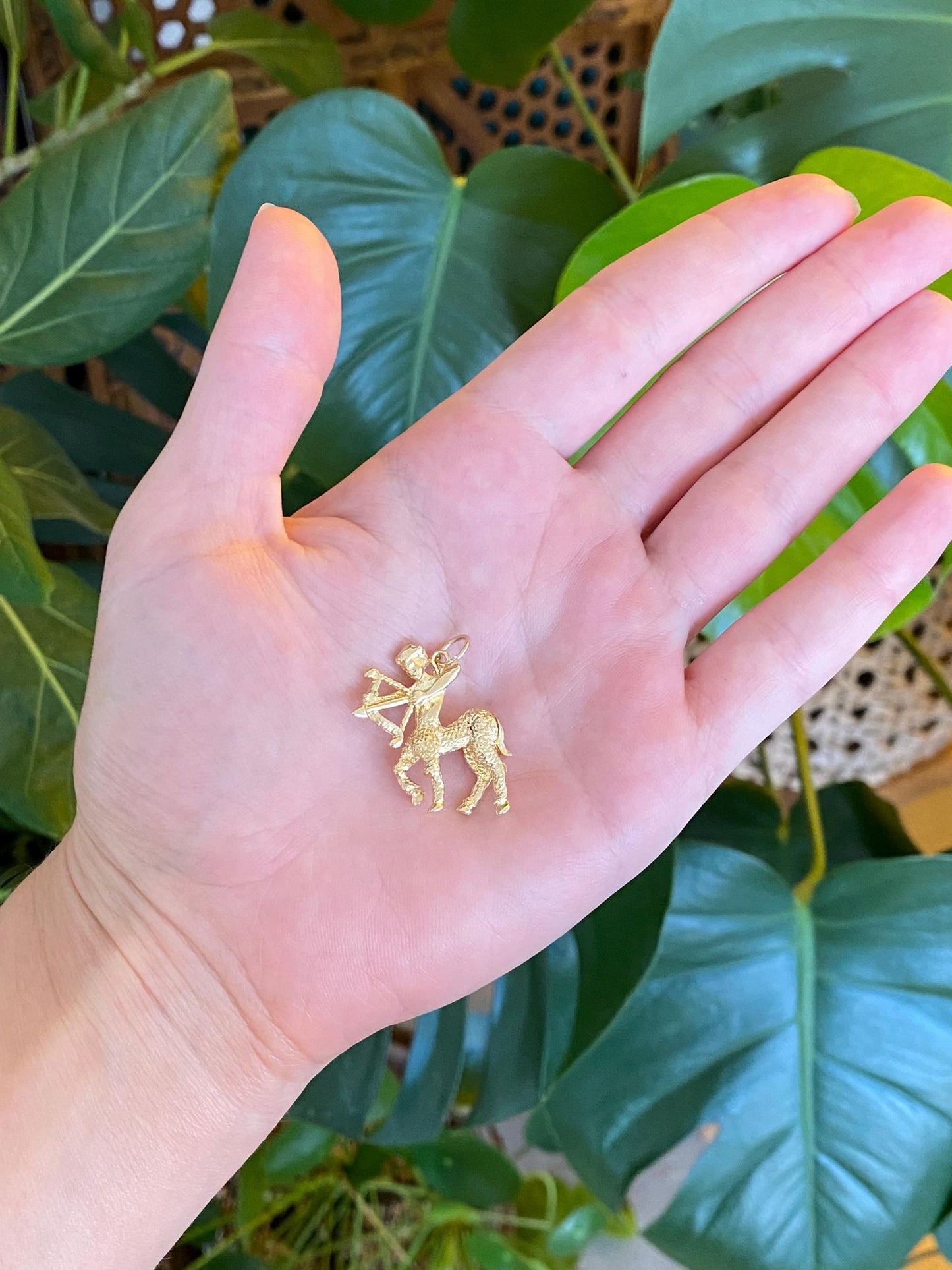 Vintage Solid 14k Yellow Gold Sagittarius Zodiac Charm