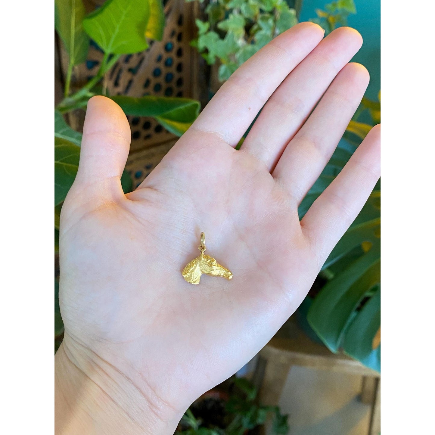 Vintage Solid 22k Yellow Gold Horse Pin Conversion Charm