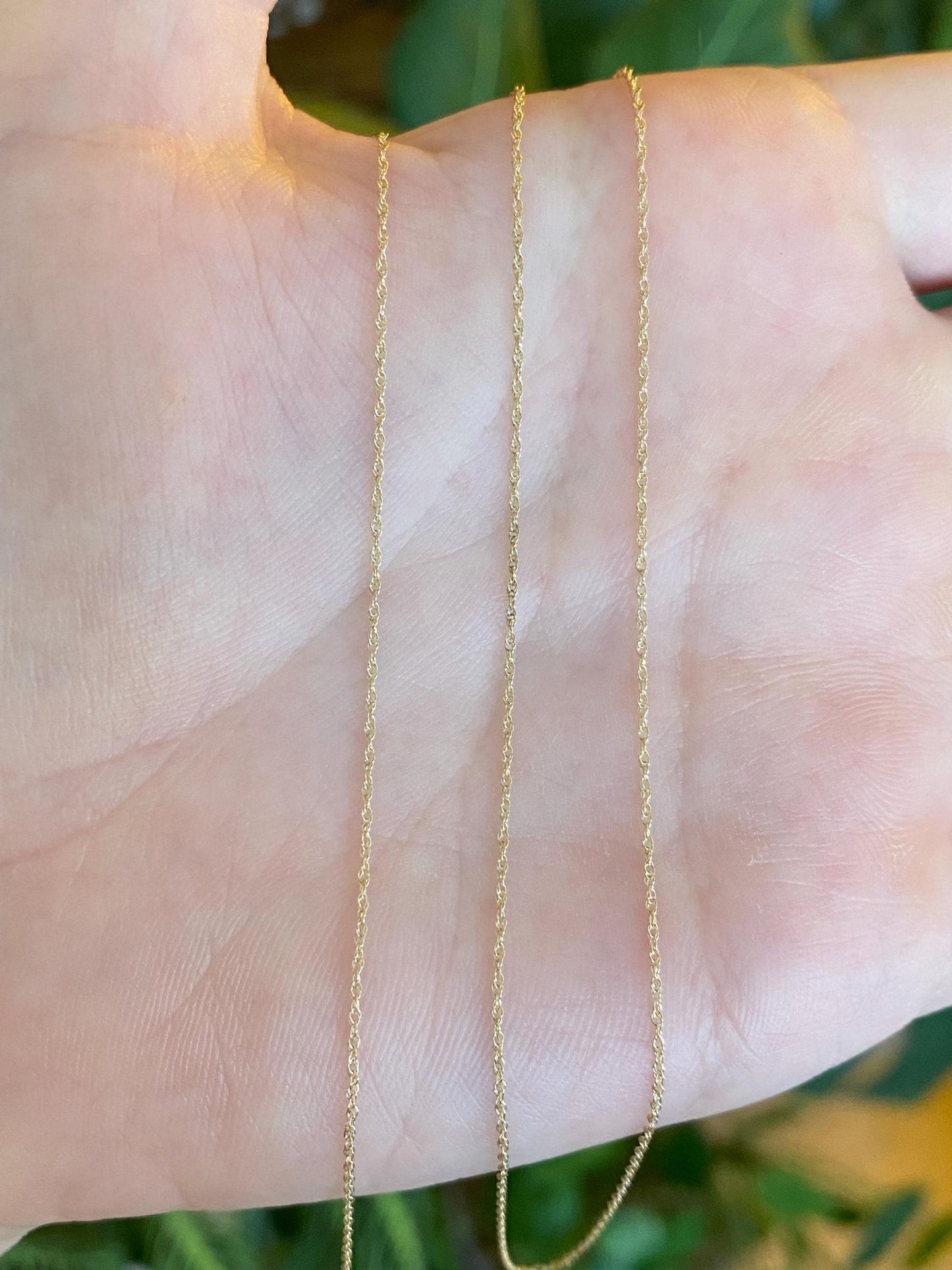 Vintage Solid 10k Yellow Gold Dainty Chain Necklace - 18 inches
