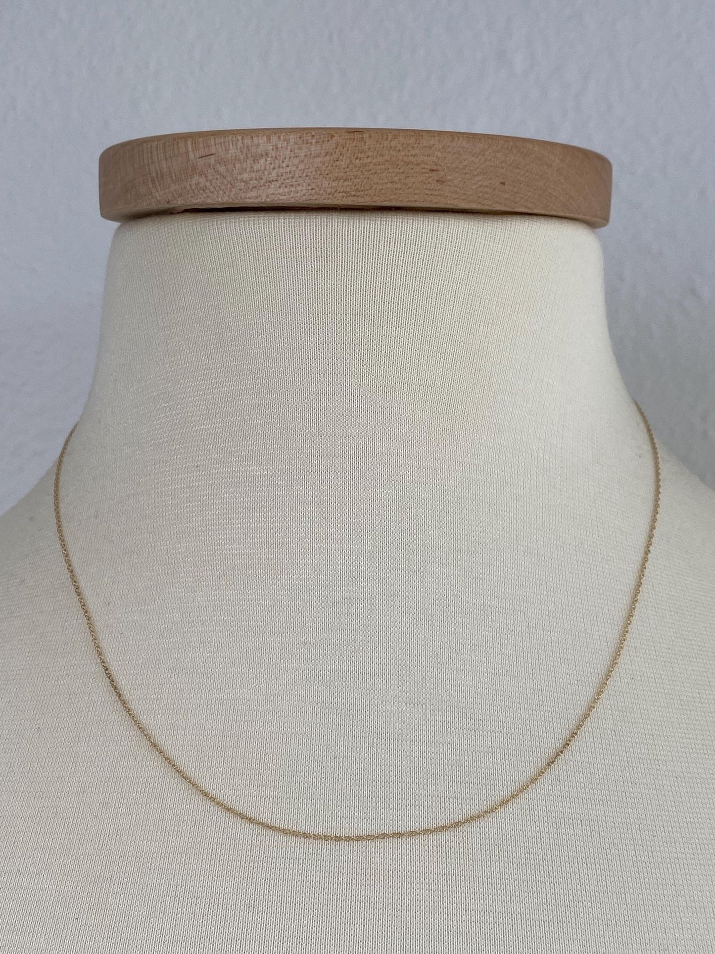 Vintage Solid 10k Yellow Gold Dainty Chain Necklace - 18 inches