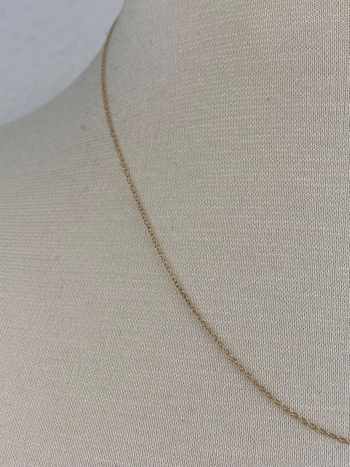 Vintage Solid 10k Yellow Gold Dainty Chain Necklace - 18 inches