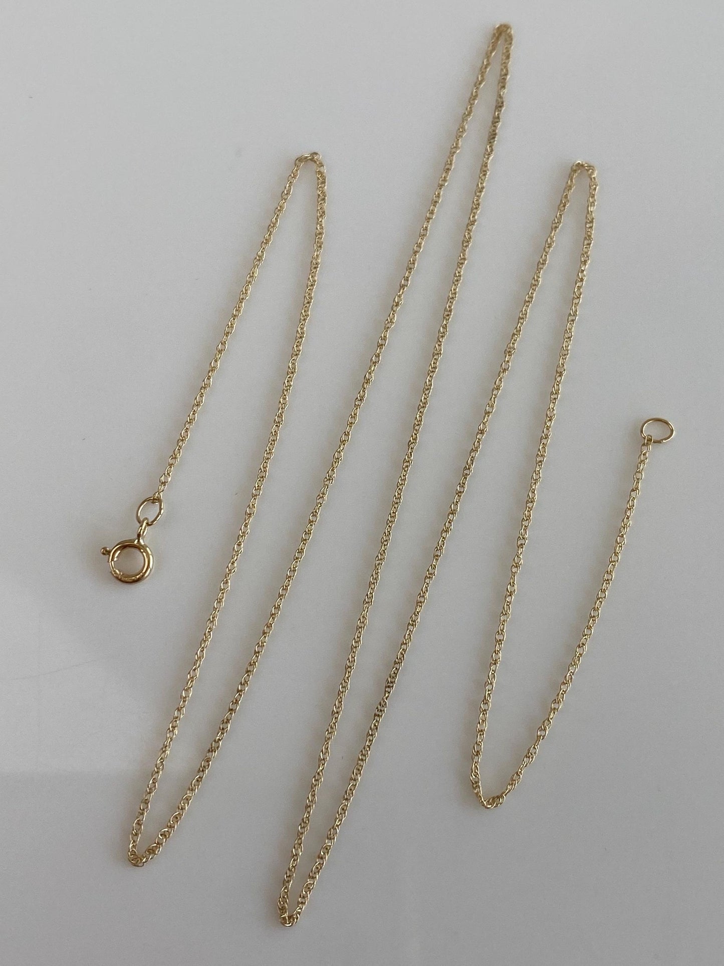 Vintage Solid 10k Yellow Gold Dainty Chain Necklace - 18 inches