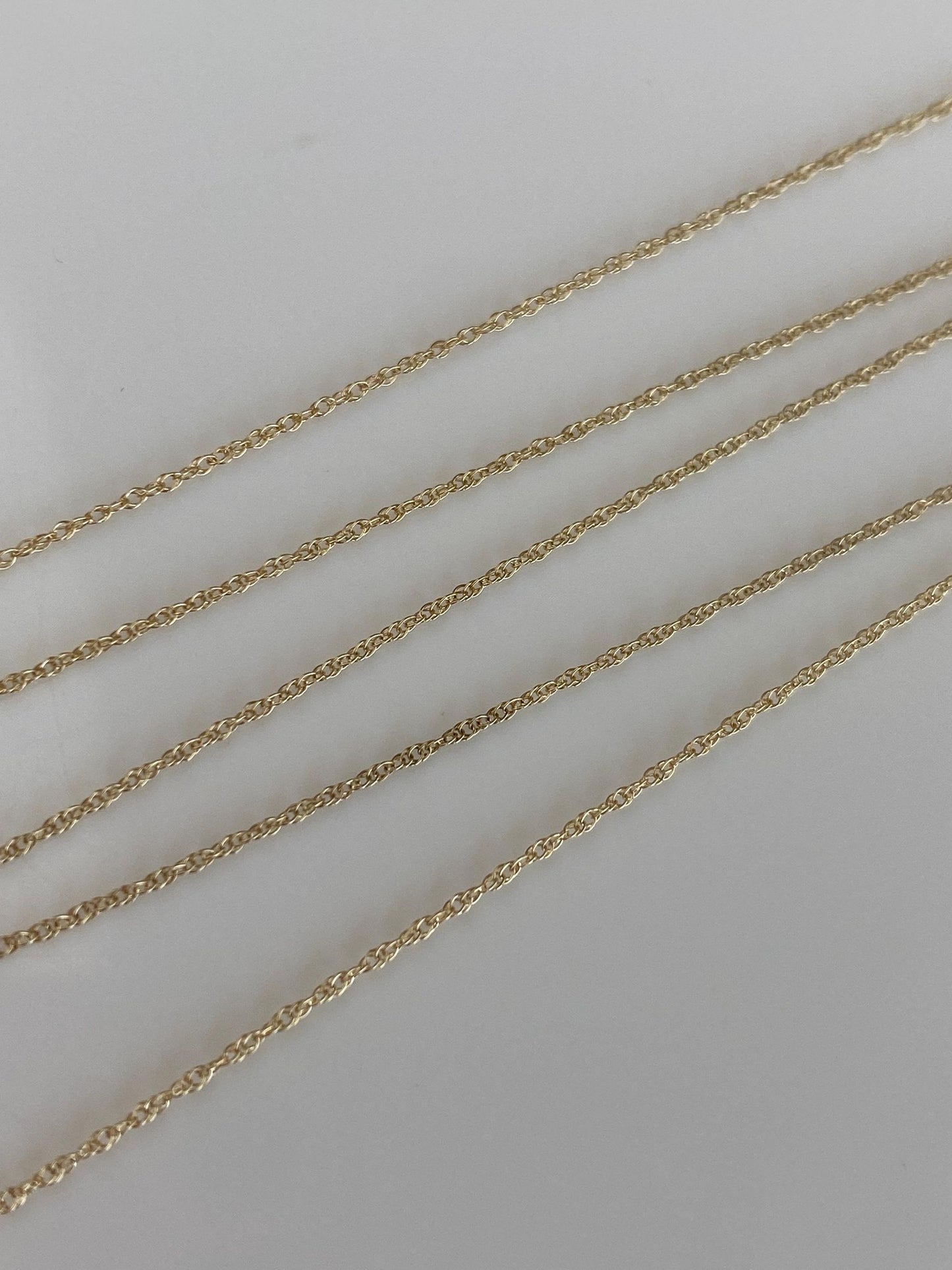 Vintage Solid 10k Yellow Gold Dainty Chain Necklace - 18 inches