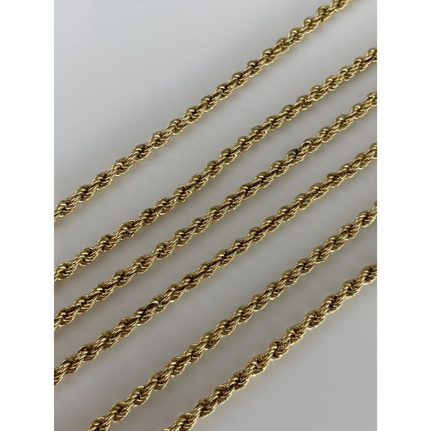 Vintage Solid 14k Yellow Gold Long Rope Chain Necklace - 28 inches
