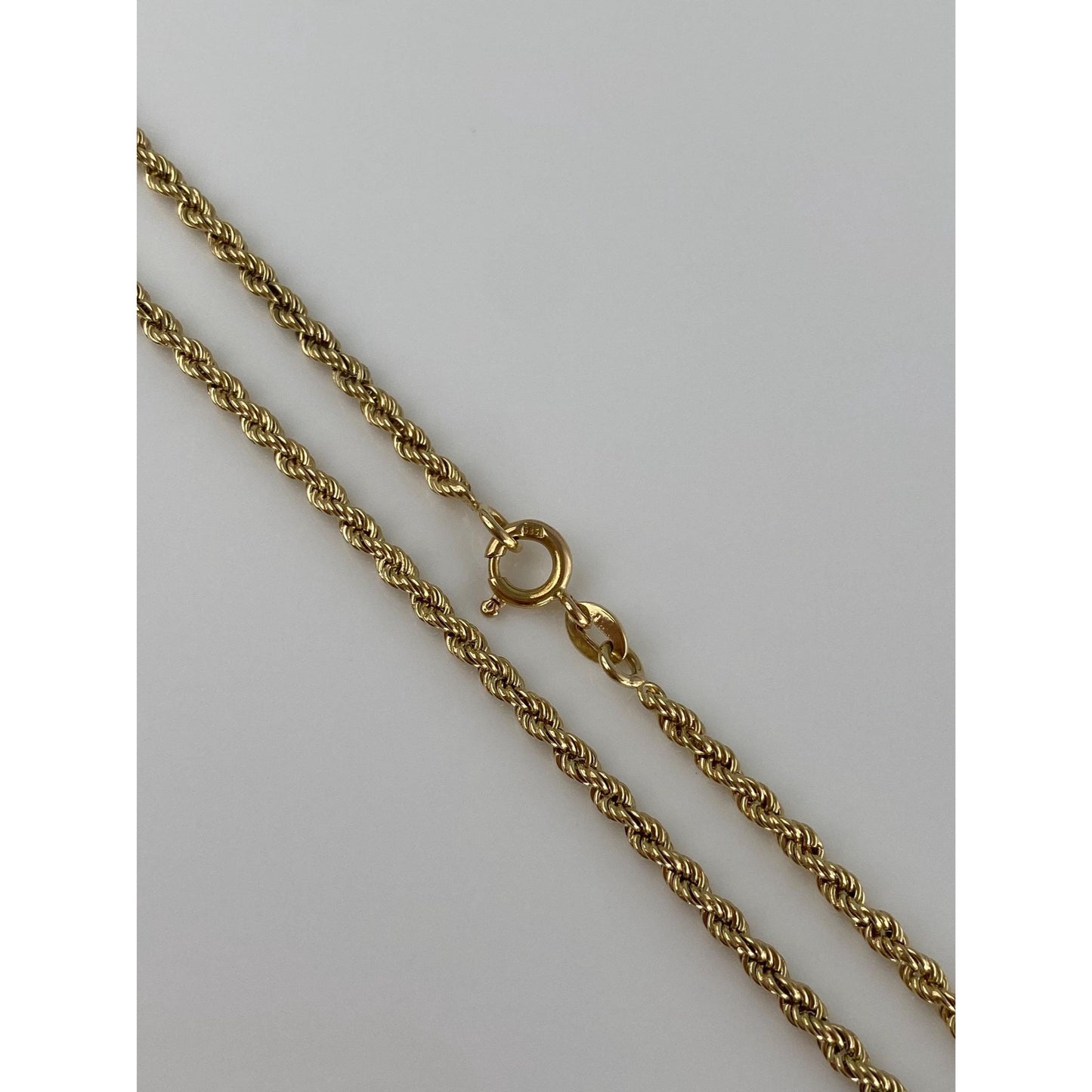 Vintage Solid 14k Yellow Gold Long Rope Chain Necklace - 28 inches