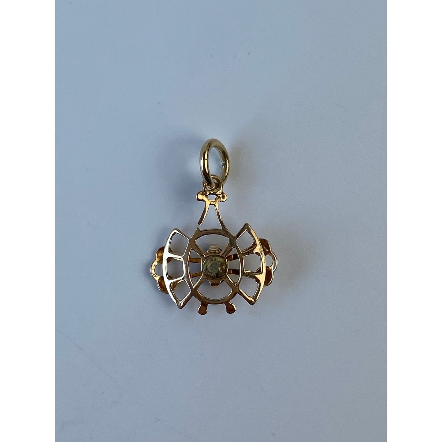 Vintage Solid 10k Yellow Gold Purple Cubic Zirconia Charm