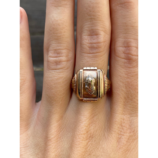 Vintage Solid 10k Yellow Gold 1942 Class Ring - Size 7.75