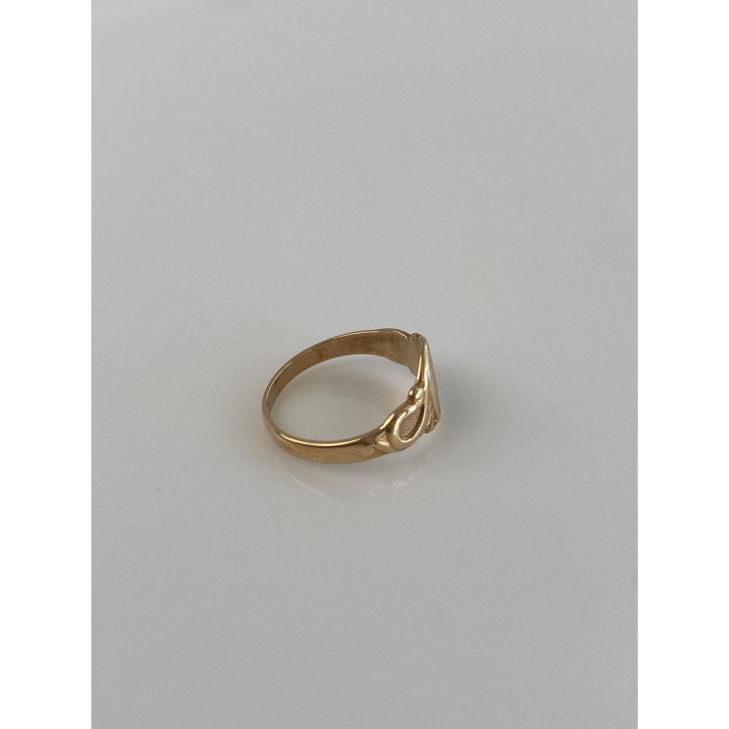 Vintage Solid 10k Yellow Gold Monogram Signet Ring - Size 1.75