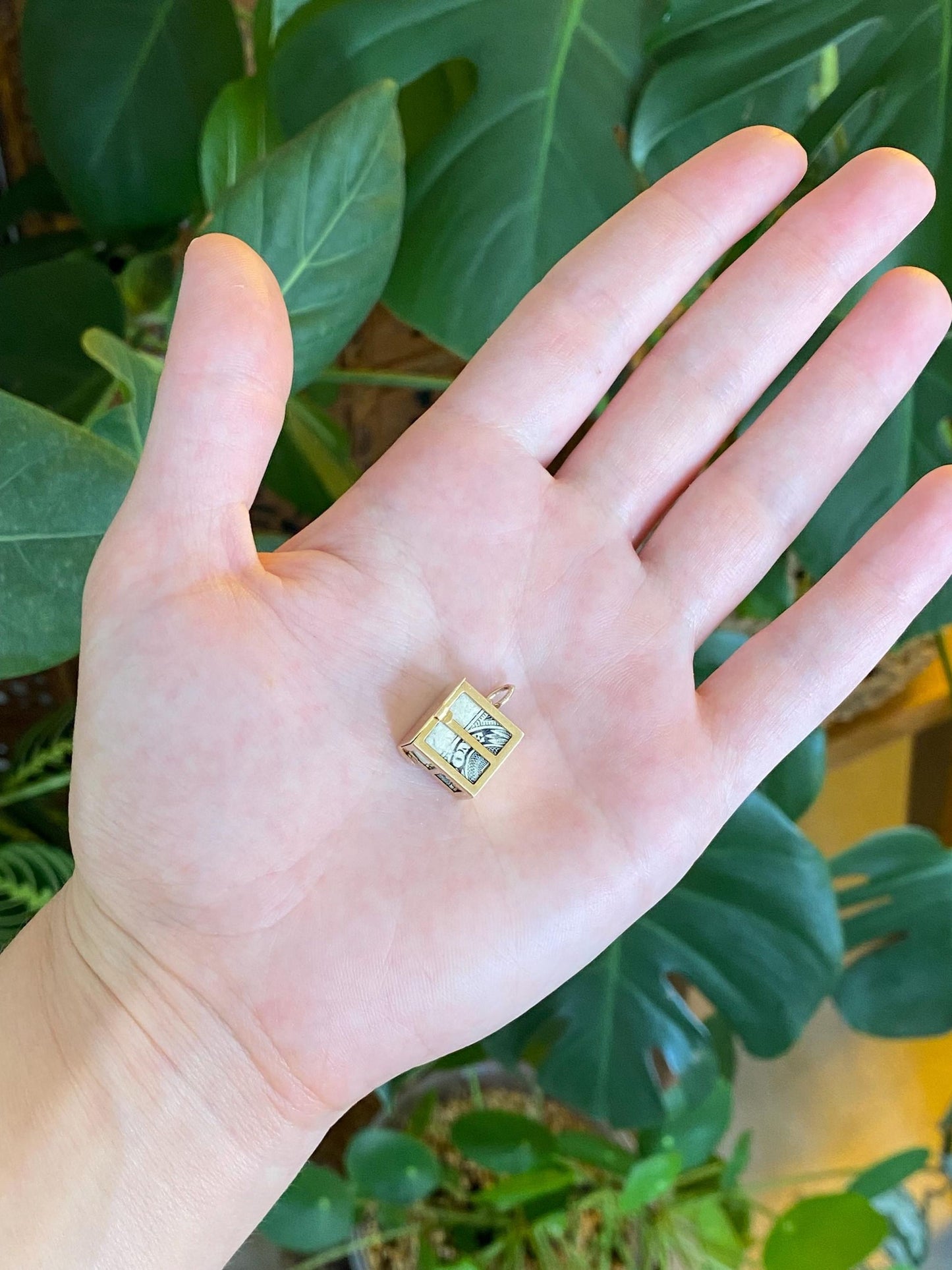 Vintage Solid 14k Yellow Gold Money Box Charm