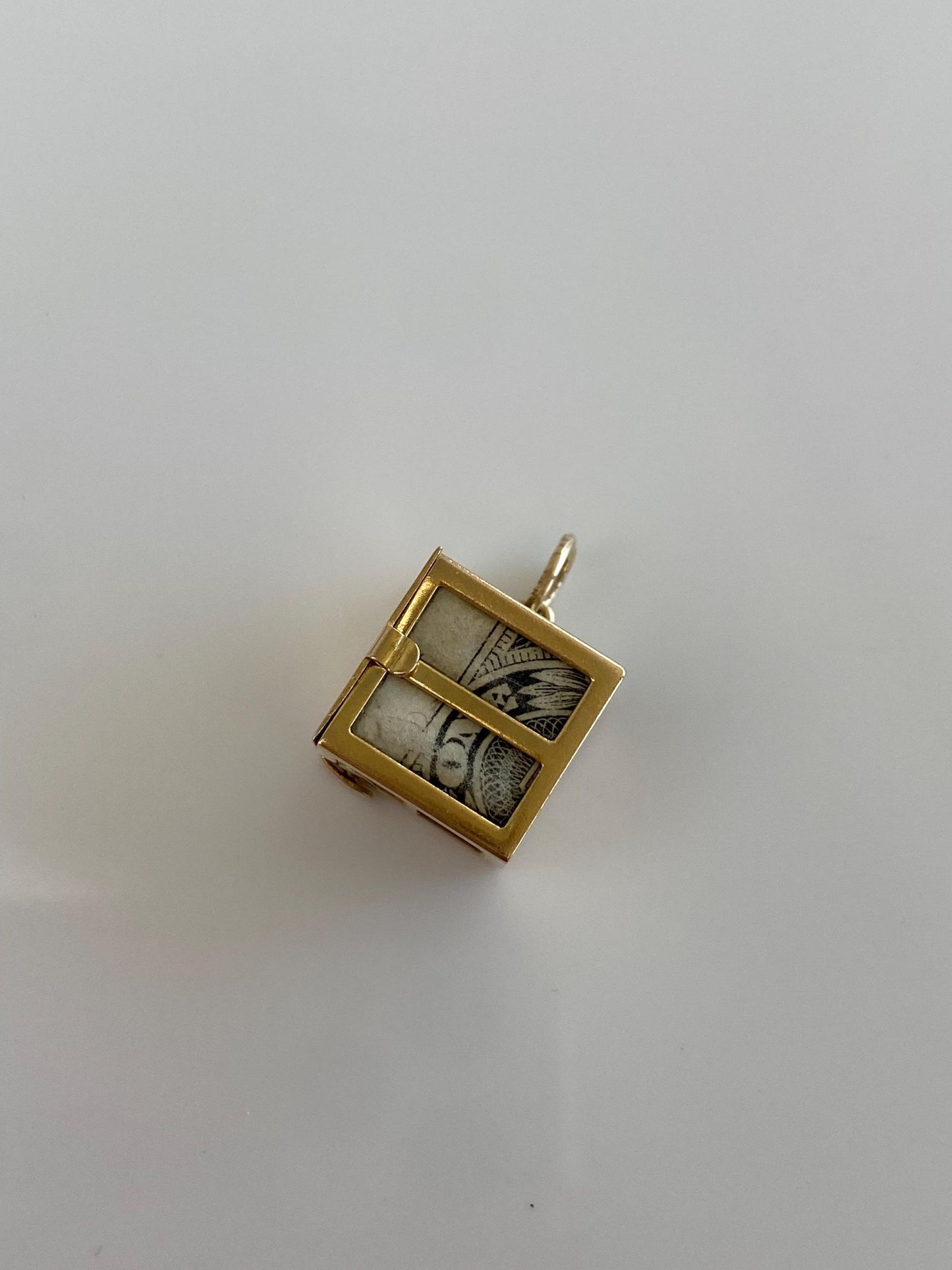 Vintage Solid 14k Yellow Gold Money Box Charm
