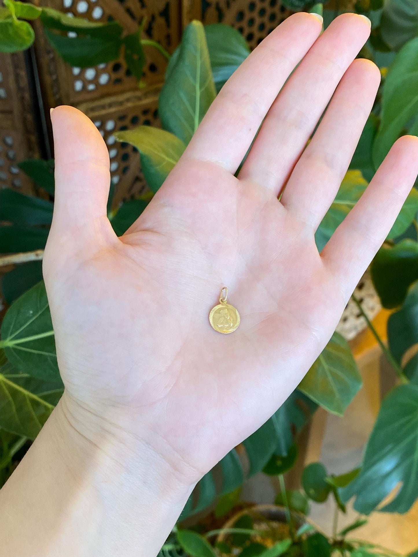 Vintage Solid 14k Yellow Gold Cherub Charm