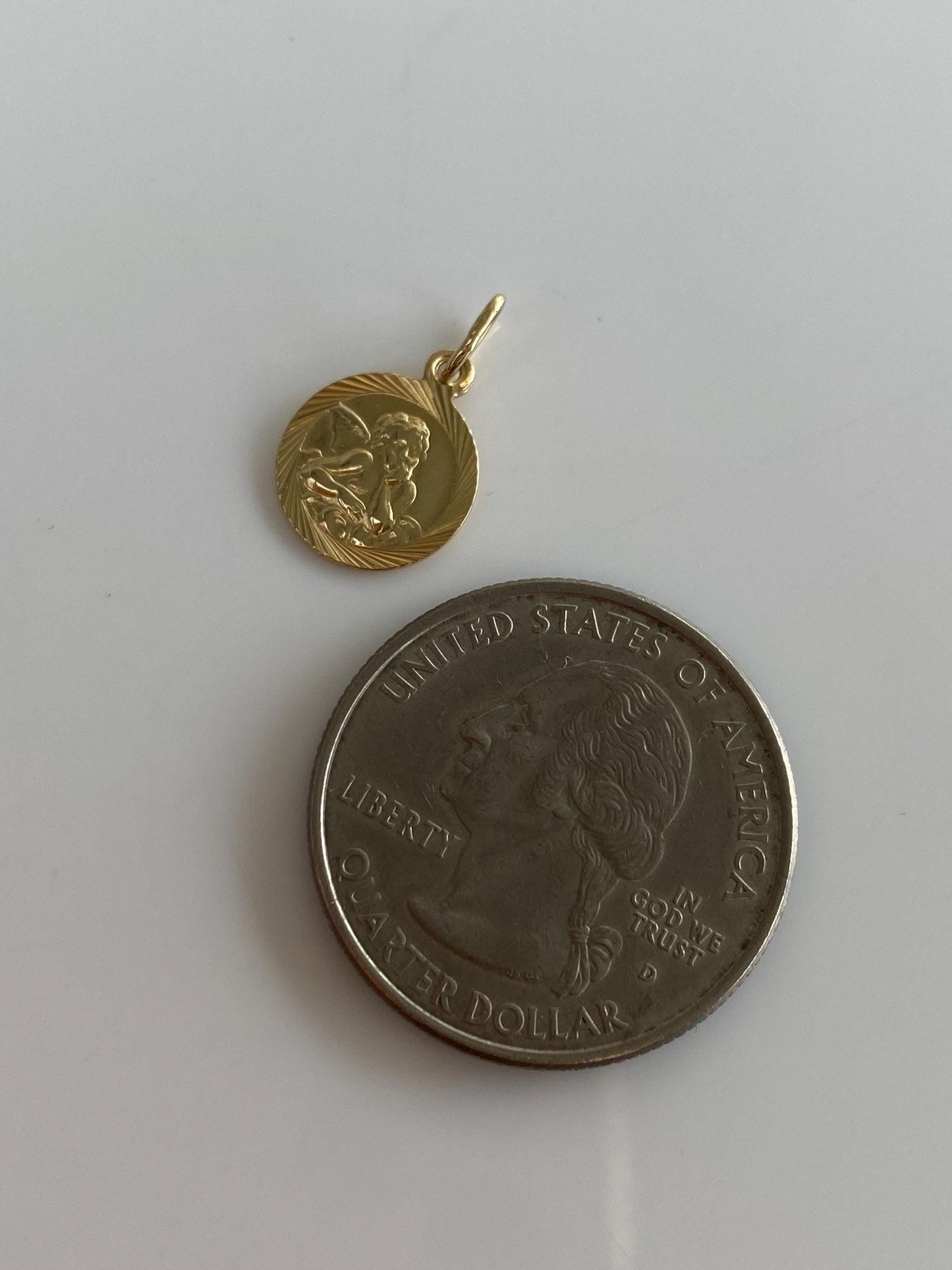 Vintage Solid 14k Yellow Gold Cherub Charm