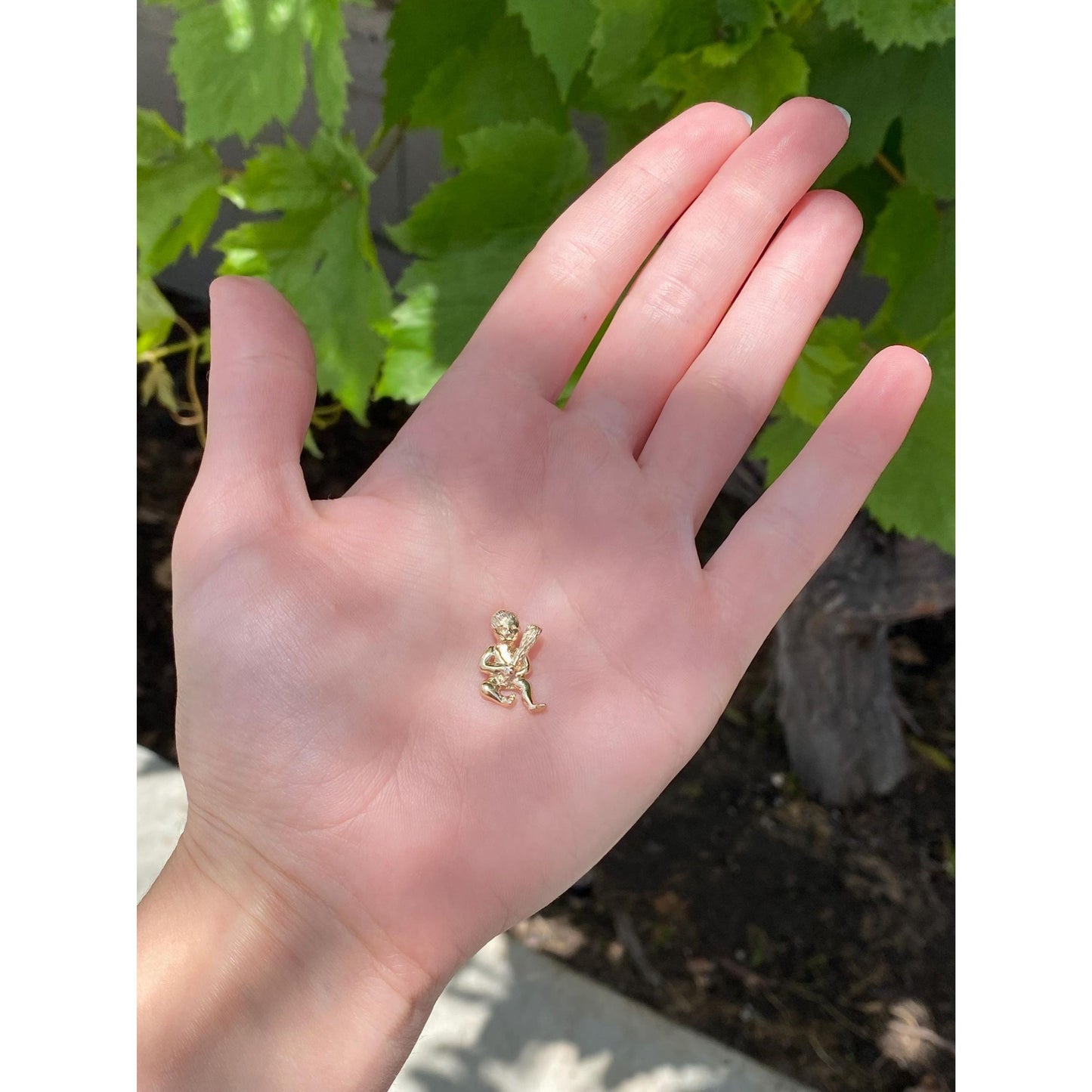 Vintage Solid 14k Yellow Gold 'Bam Bam' Flinstones Charm