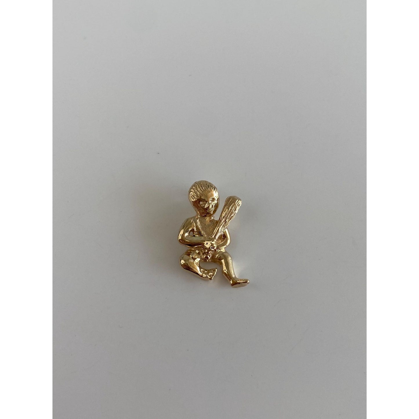 Vintage Solid 14k Yellow Gold 'Bam Bam' Flinstones Charm