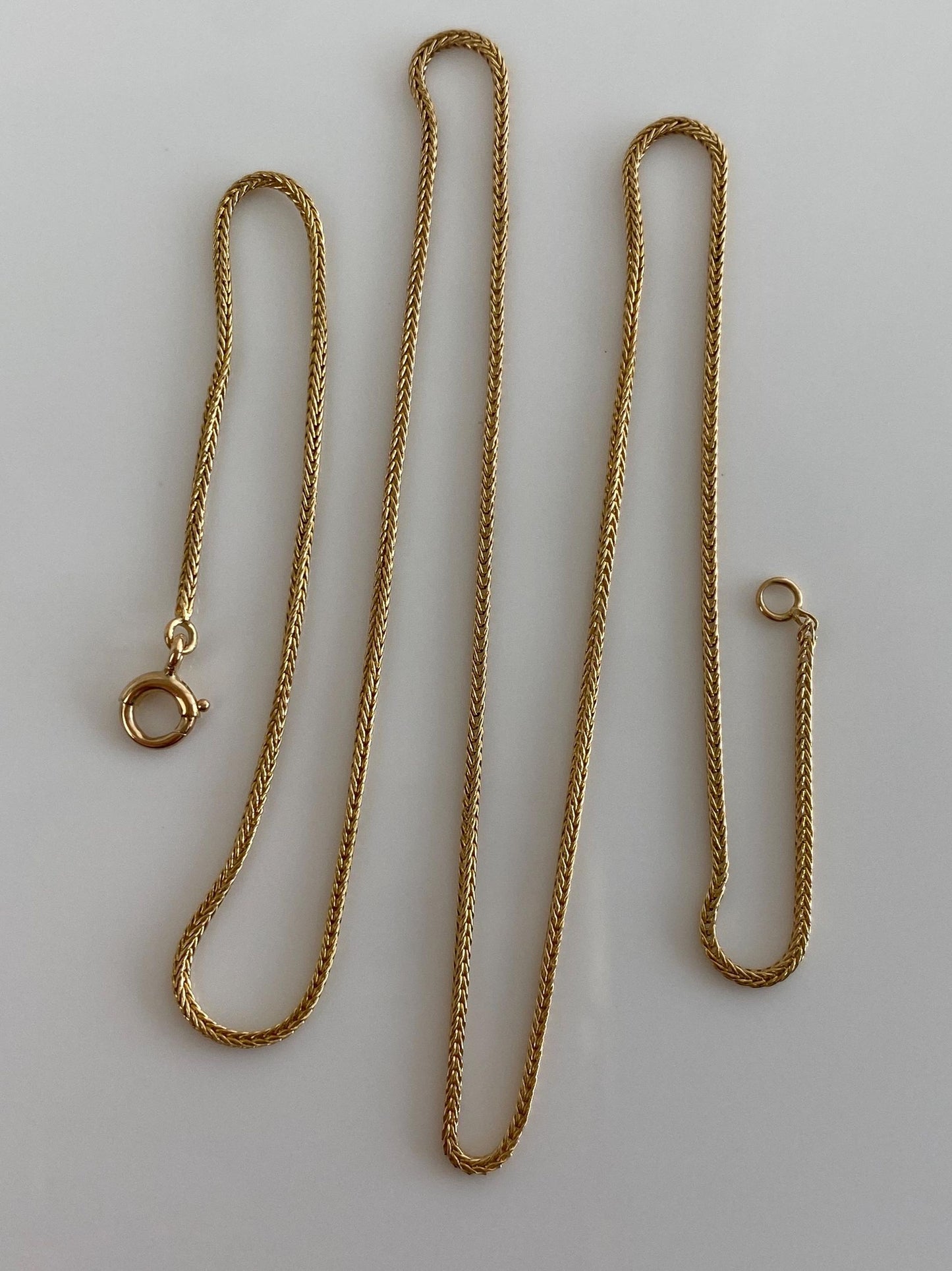 Vintage Solid 14k Yellow Gold Wheat Chain Necklace - 16.5 inches