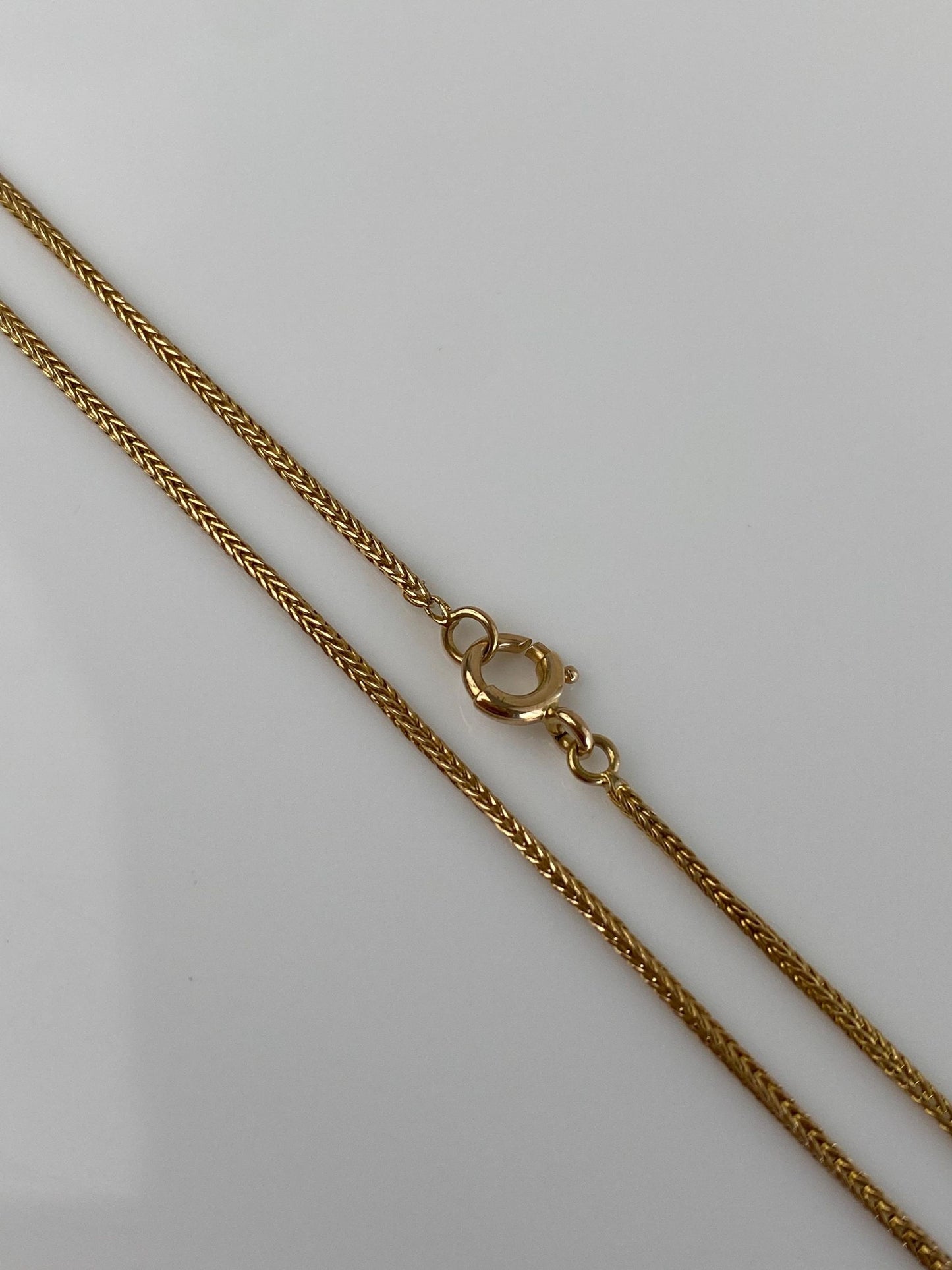Vintage Solid 14k Yellow Gold Wheat Chain Necklace - 16.5 inches