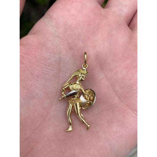 Vintage Solid 18k Yellow Gold Gladiator Charm