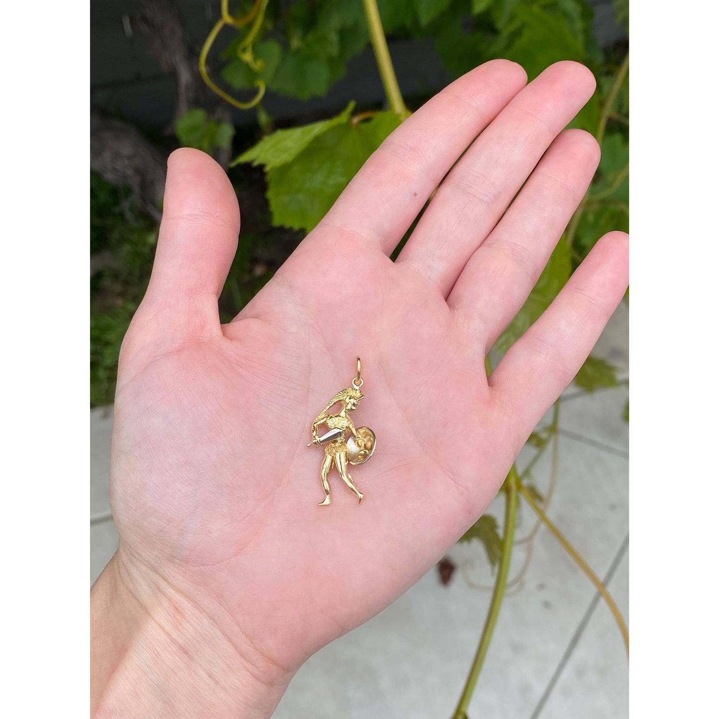 Vintage Solid 18k Yellow Gold Gladiator Charm