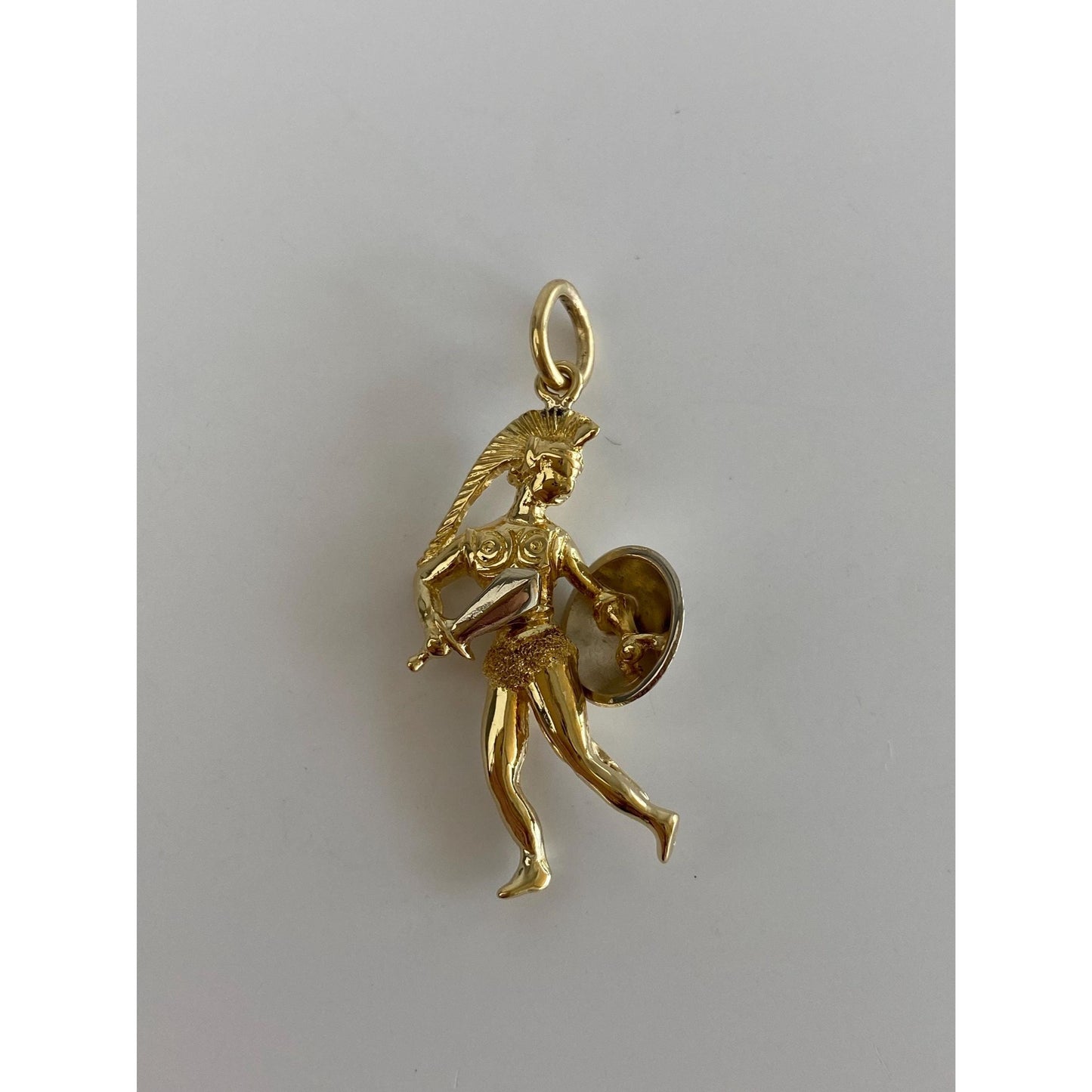 Vintage Solid 18k Yellow Gold Gladiator Charm
