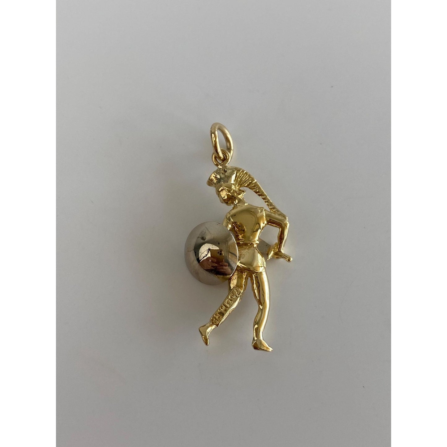 Vintage Solid 18k Yellow Gold Gladiator Charm