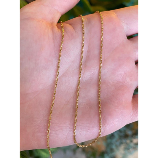 Vintage Solid 14k Yellow Gold Chain Necklace - 18 inches
