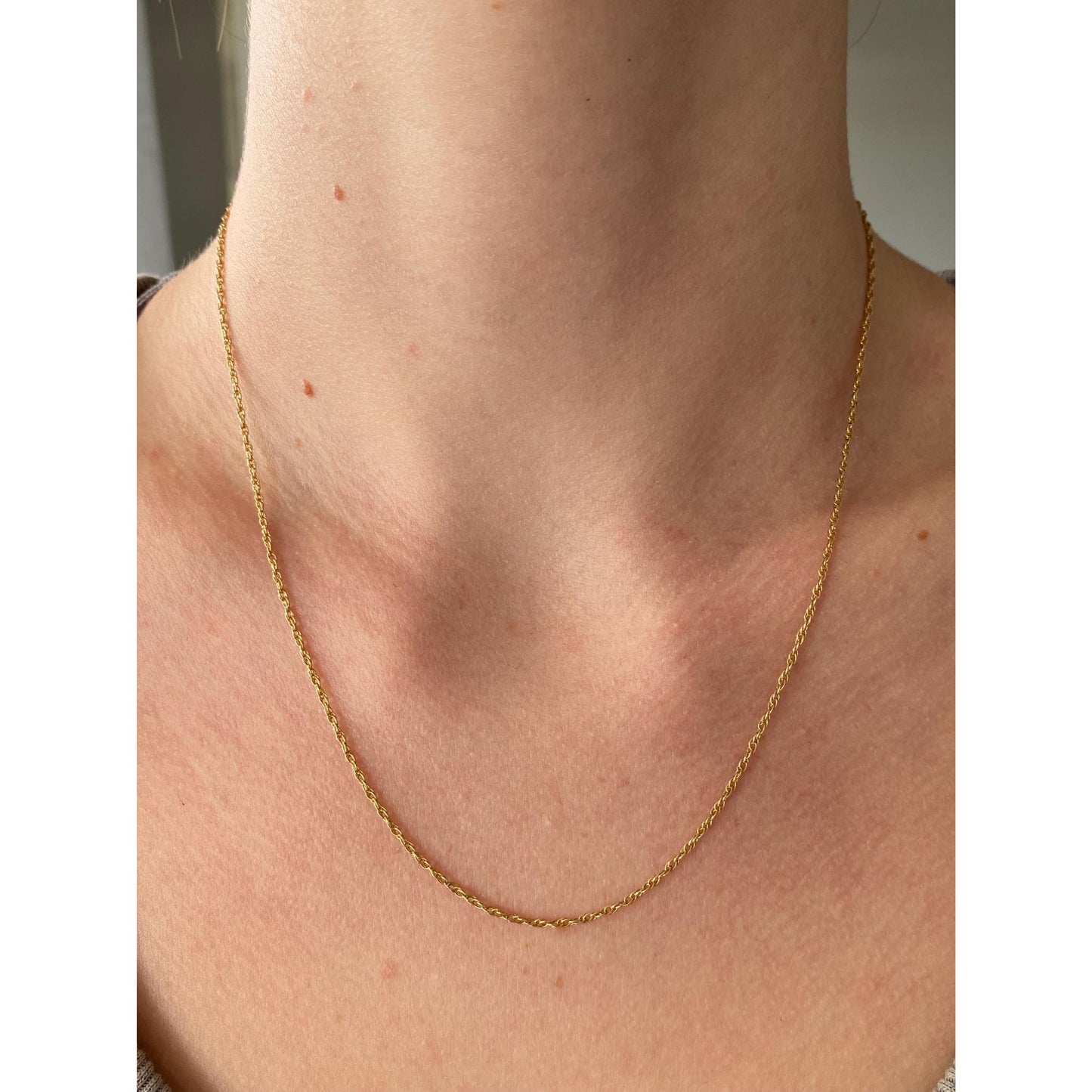 Vintage Solid 14k Yellow Gold Chain Necklace - 18 inches