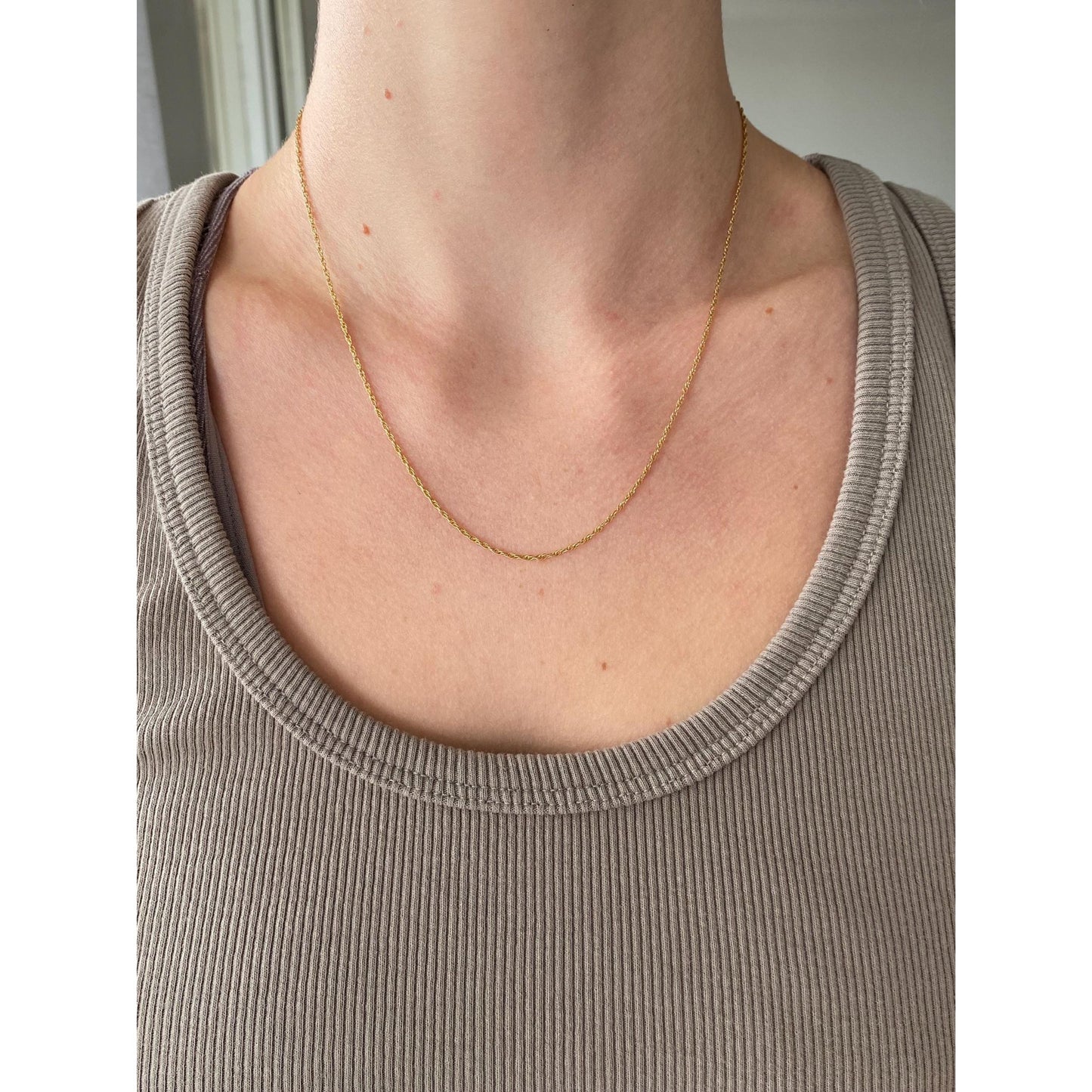 Vintage Solid 14k Yellow Gold Chain Necklace - 18 inches