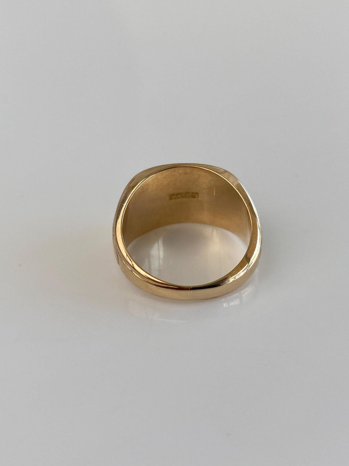 Vintage Solid 14k Yellow Gold Monogram Signet Ring - Size 4.75