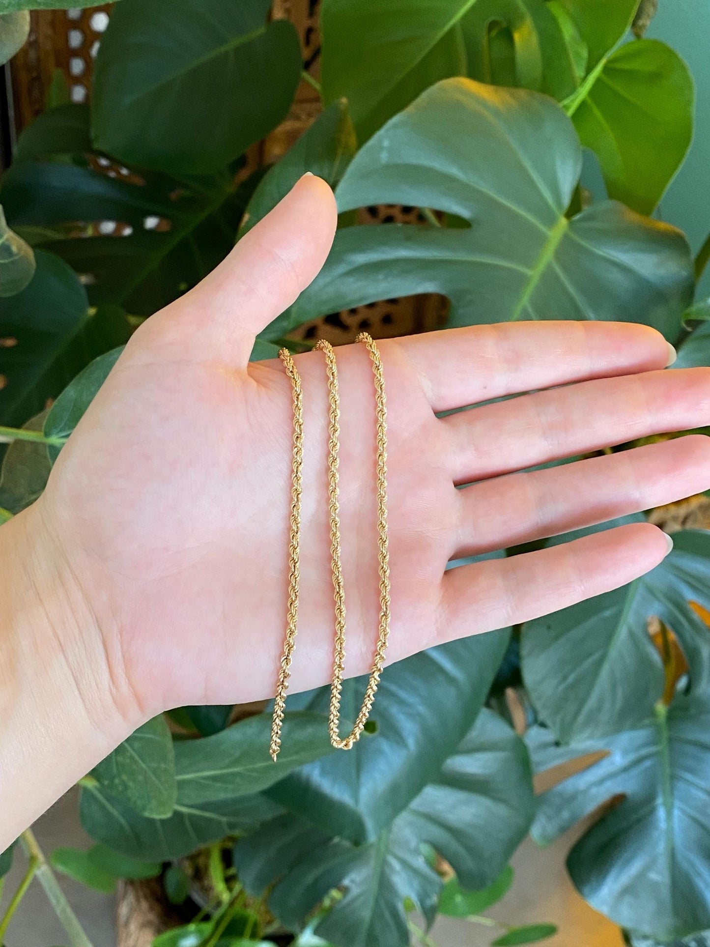 Vintage 10k Yellow Gold Rope Chain Necklace - 18.75 inches