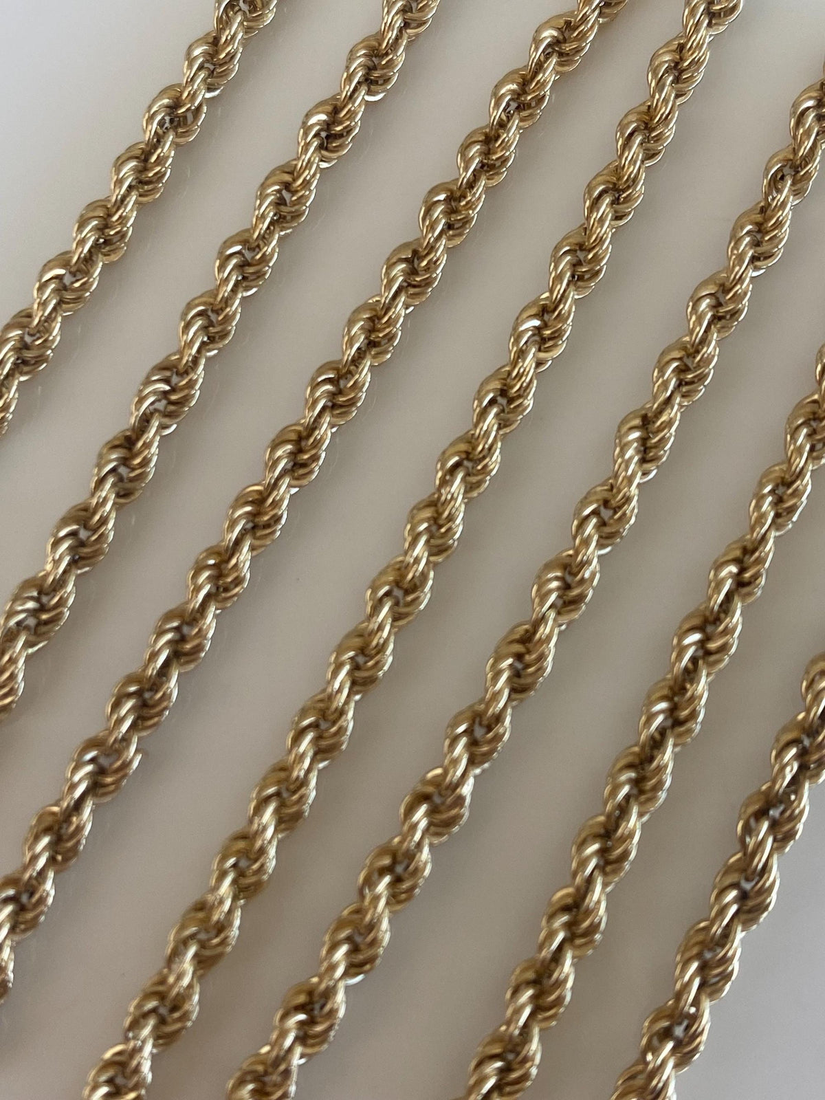 Vintage 10k Yellow Gold Rope Chain Necklace - 18.75 inches