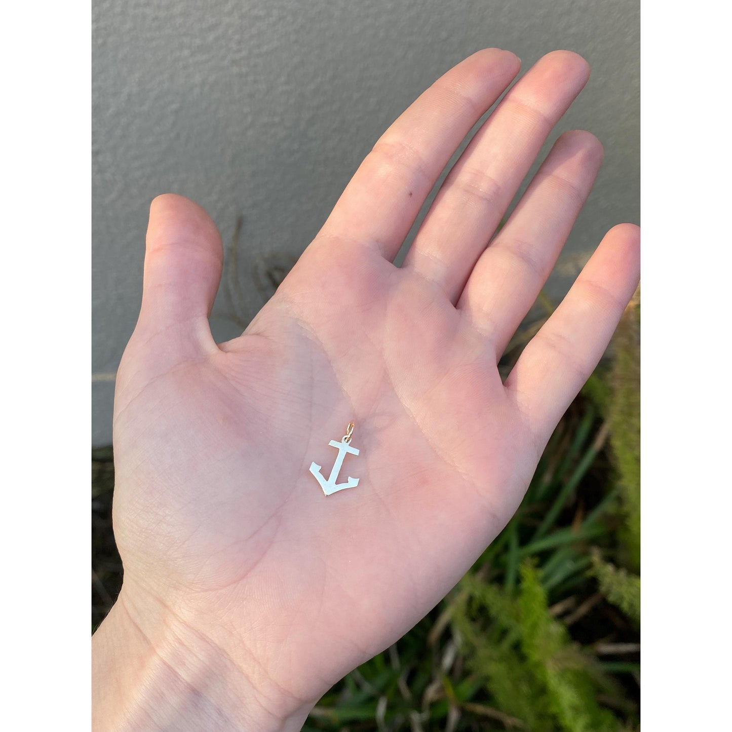 Vintage Solid 14k Yellow Gold Cross Anchor Charm