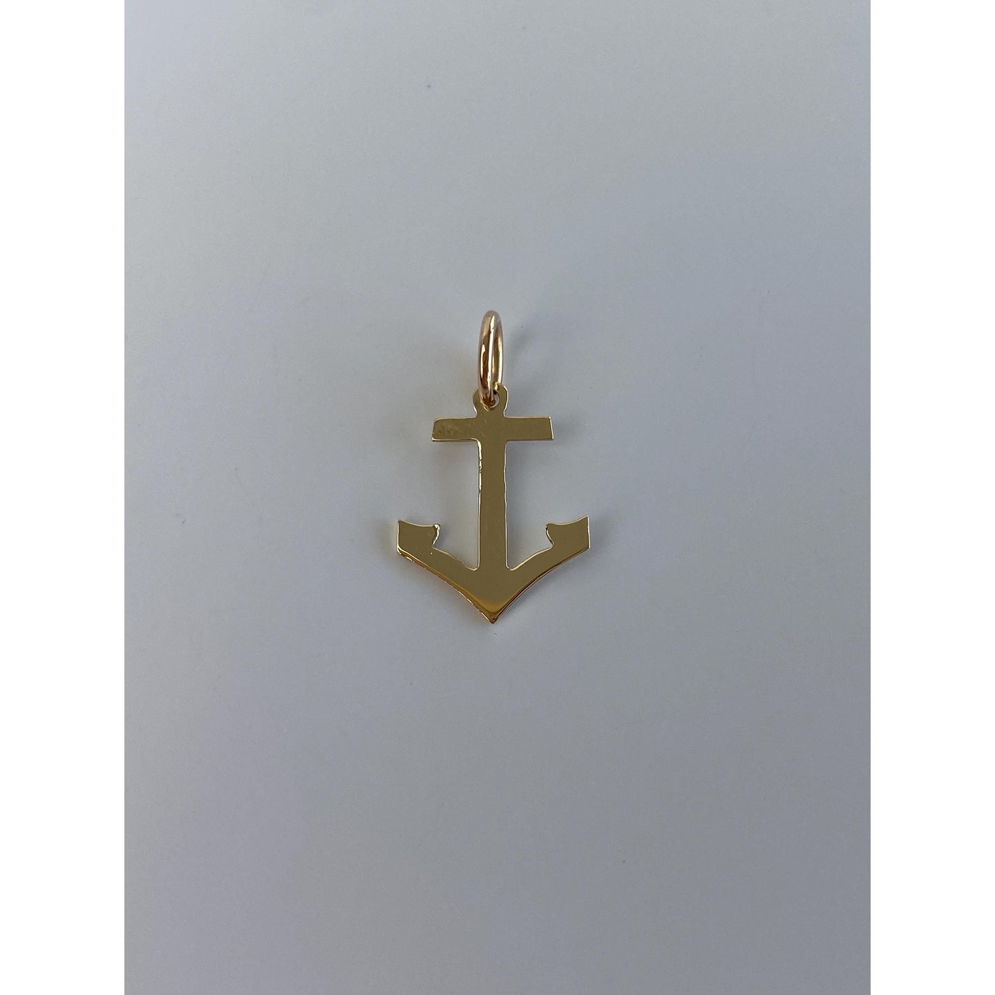 Vintage Solid 14k Yellow Gold Cross Anchor Charm