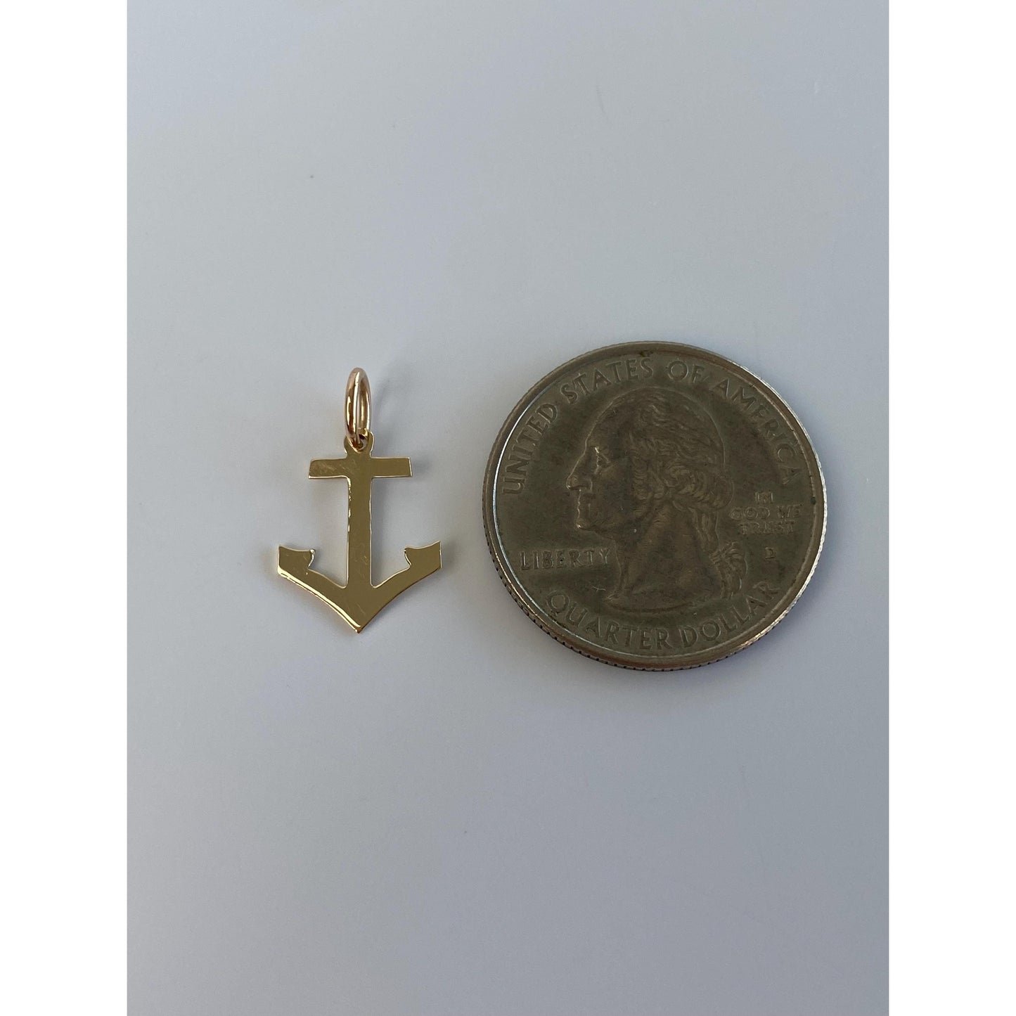 Vintage Solid 14k Yellow Gold Cross Anchor Charm