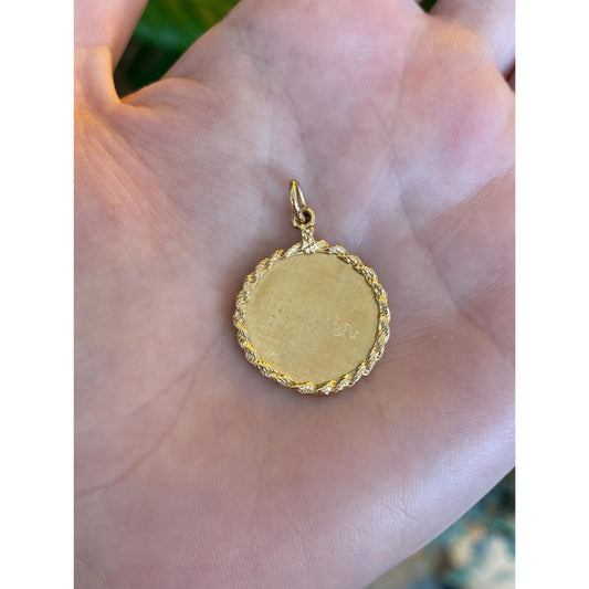 Solid 14k Yellow Gold 1985 Name Kristin Charm