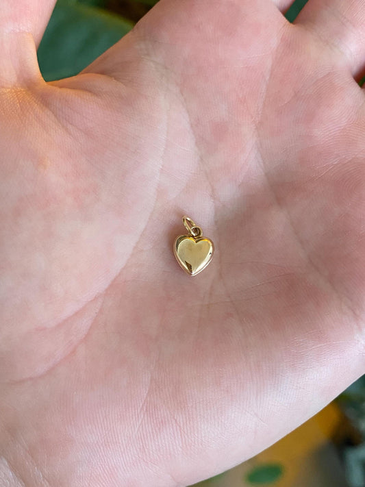 Vintage 14k Yellow Gold Little Puffy Heart Charm