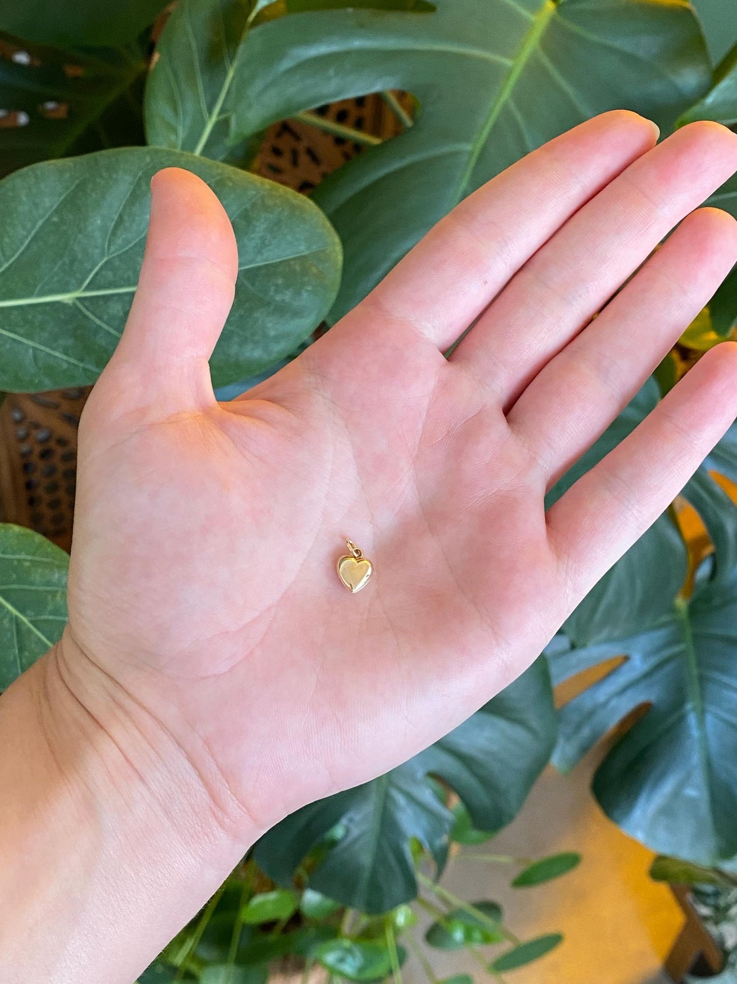 Vintage 14k Yellow Gold Little Puffy Heart Charm