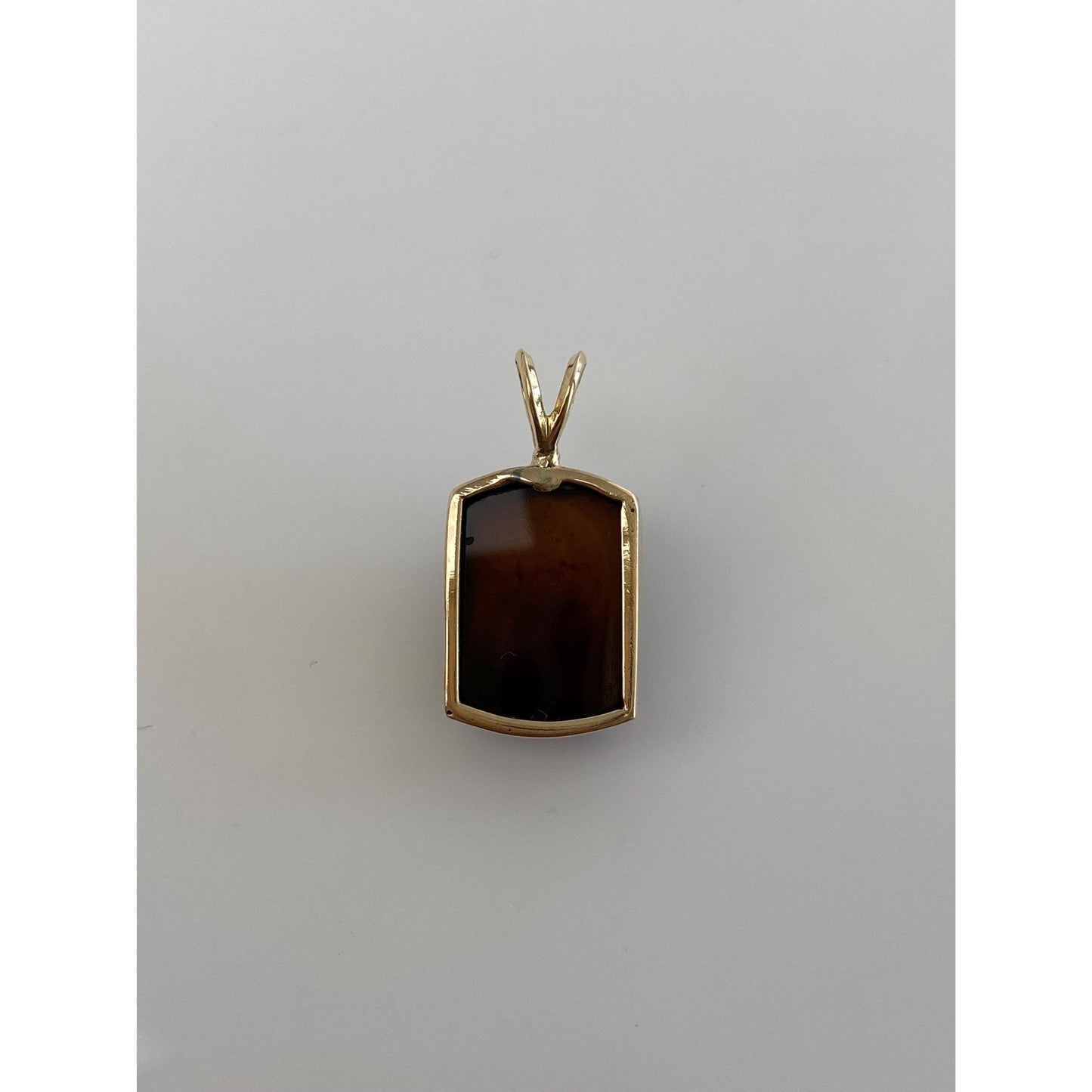 Vintage Solid 14k Yellow Gold Carnelian Cameo Charm