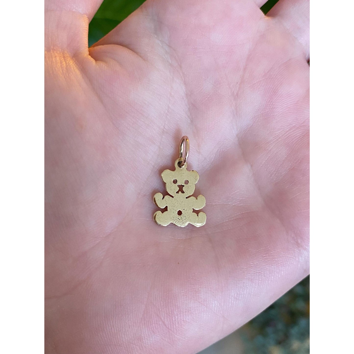 Solid 14k Yellow Gold Teddy Bear Charm