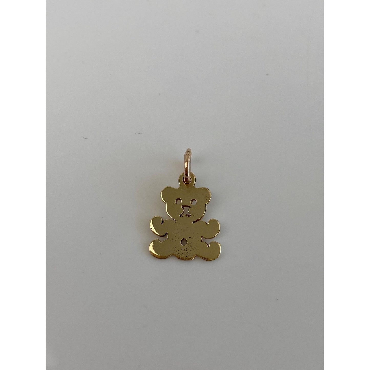 Solid 14k Yellow Gold Teddy Bear Charm