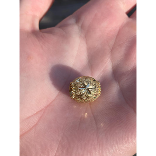 Vintage Solid 14k Yellow Gold Diamond Cut Bead