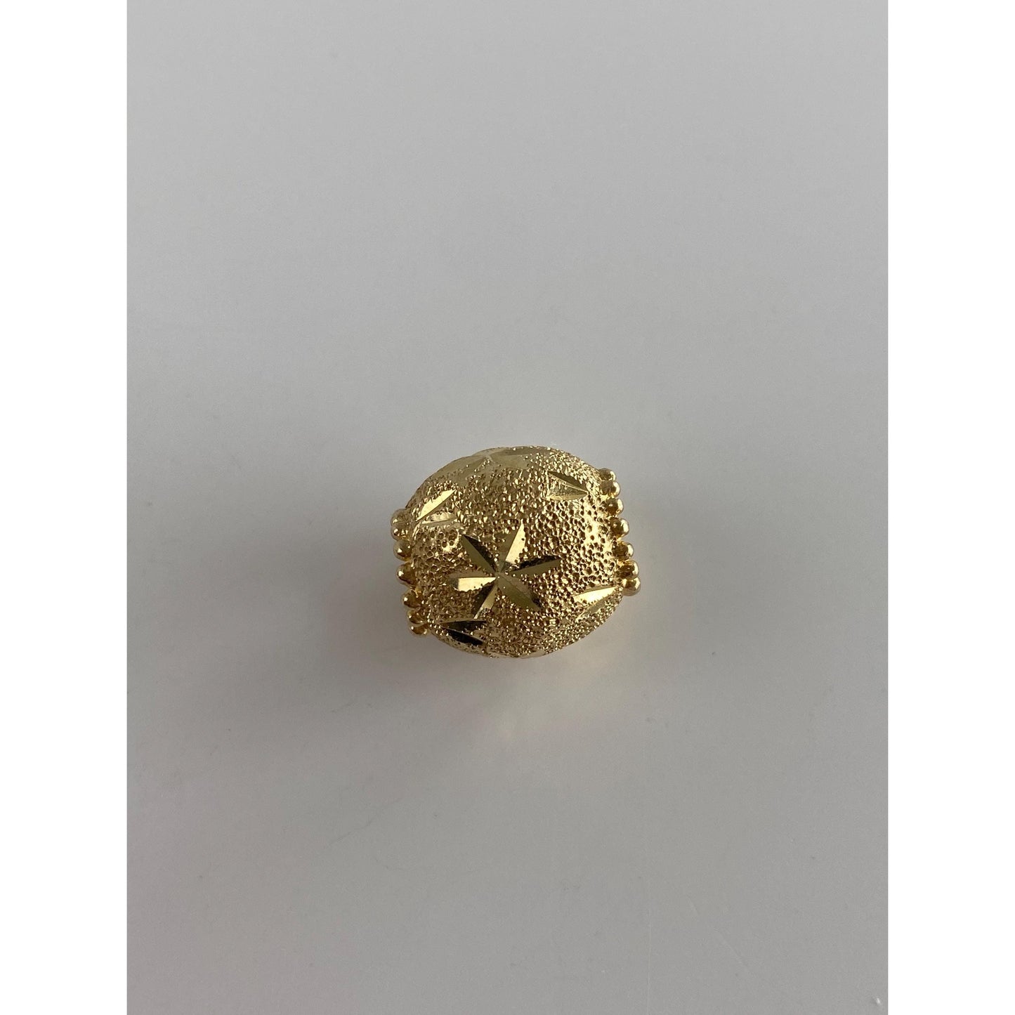 Vintage Solid 14k Yellow Gold Diamond Cut Bead